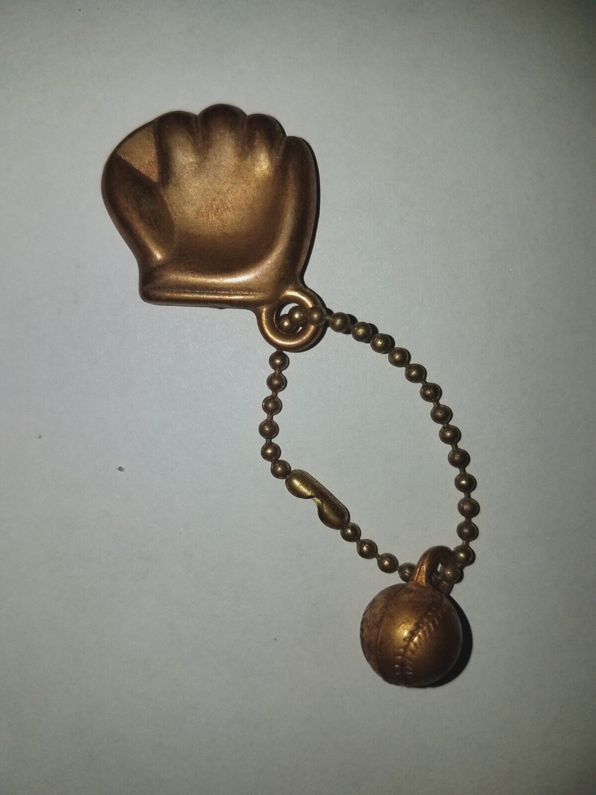 Vintage Early 1960’s Baseball Glove & Ball Keychain Goldtone Metal