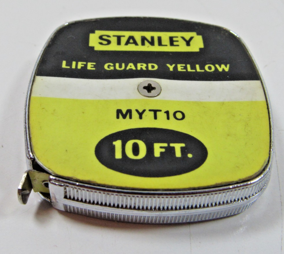 Vintage Stanley Life Guard Yellow 10 Feet MYT10 Pocket Tape Measure #A25