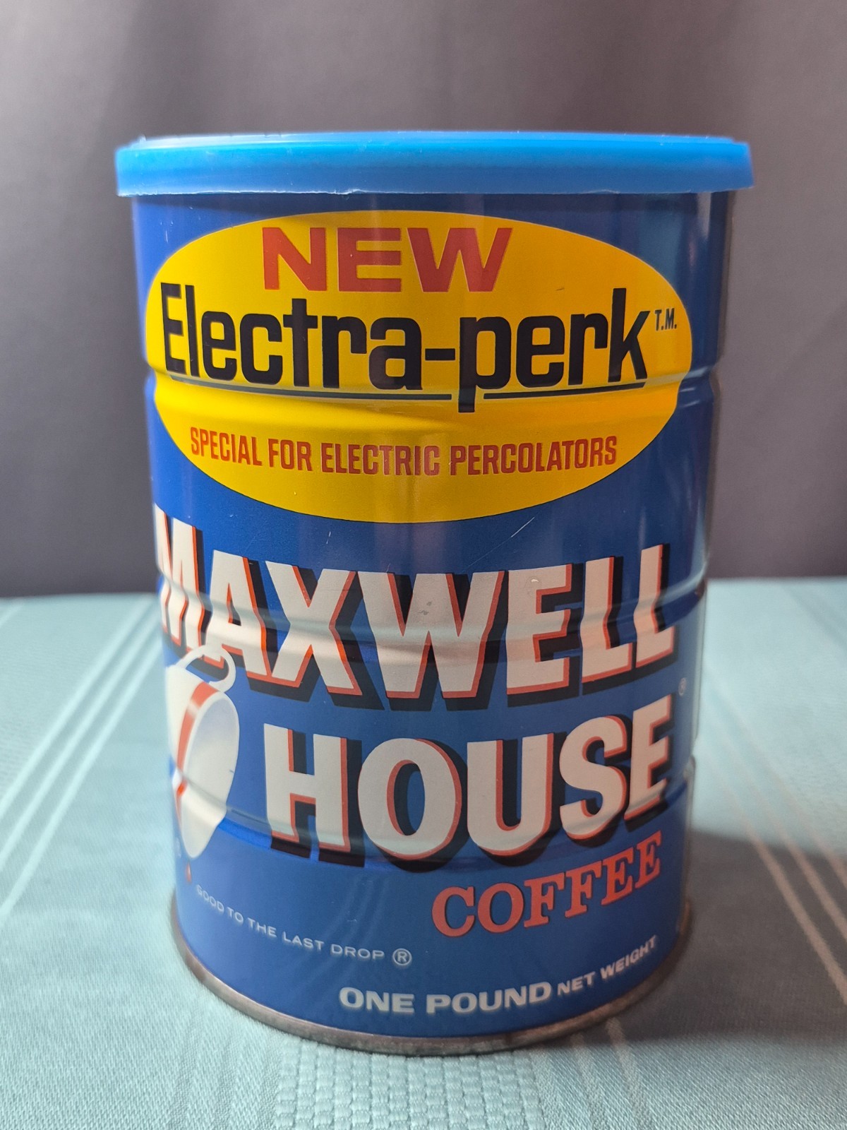 Vintage Maxwell House Coffee Electra-Perk Advertising Can – 1 Pound