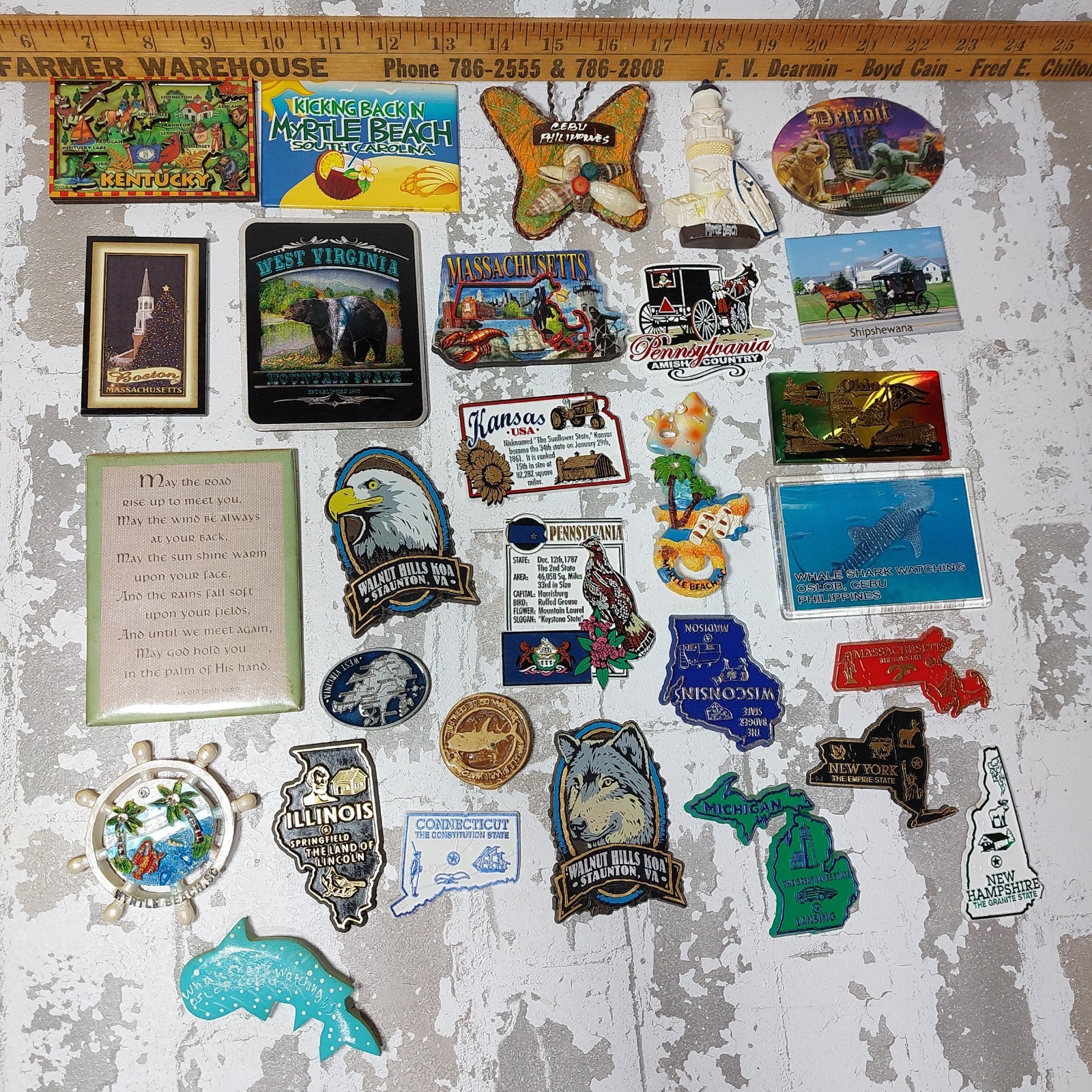 Lot 29 Vtg Fridge Magnets GRANDMA 1980s Travel Souvenirs Granny's Refrigerator 