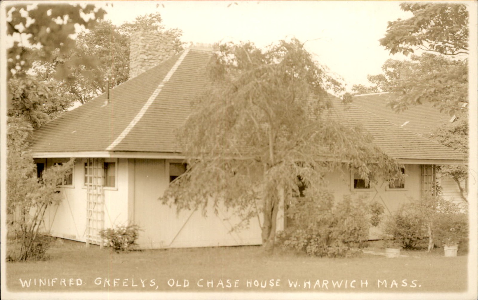 W. Harwich MA Old Chase House c1920s  Real Photo Postcard