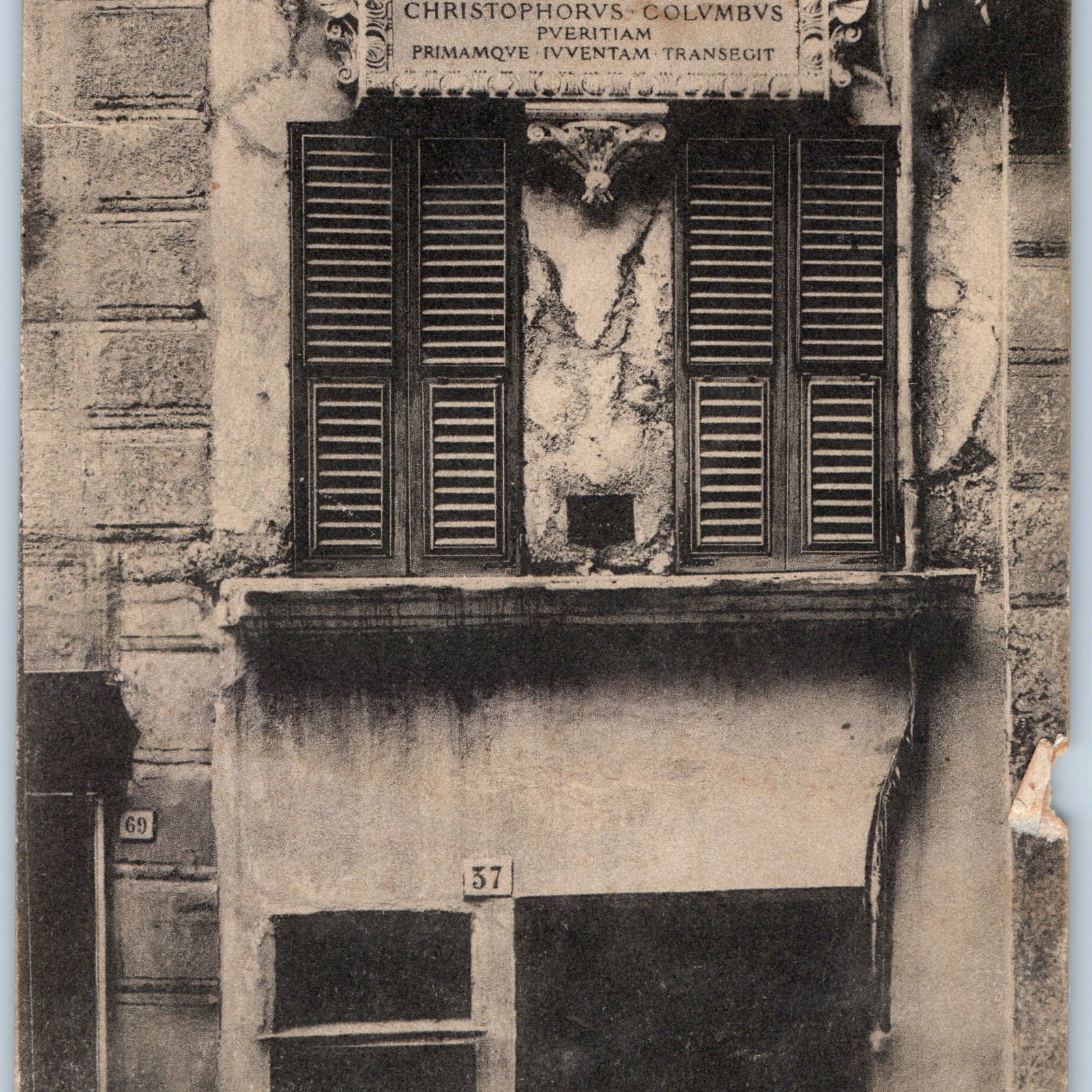 1907 Genoa Italy Casa di Cristoforo Colombo Postcard Christopher Columbus House