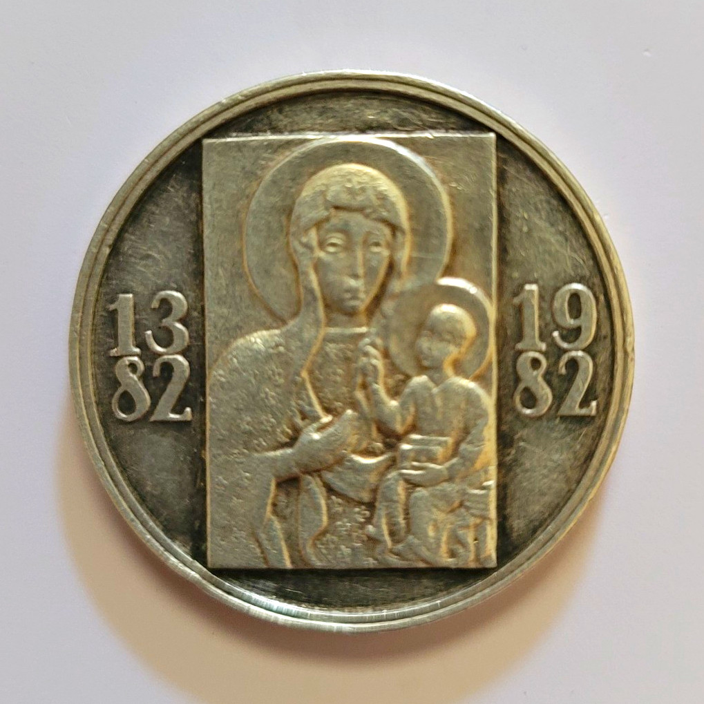 AG 998 Silver Jasna Góra Czestochowa Medal 1982 Madonna & Child