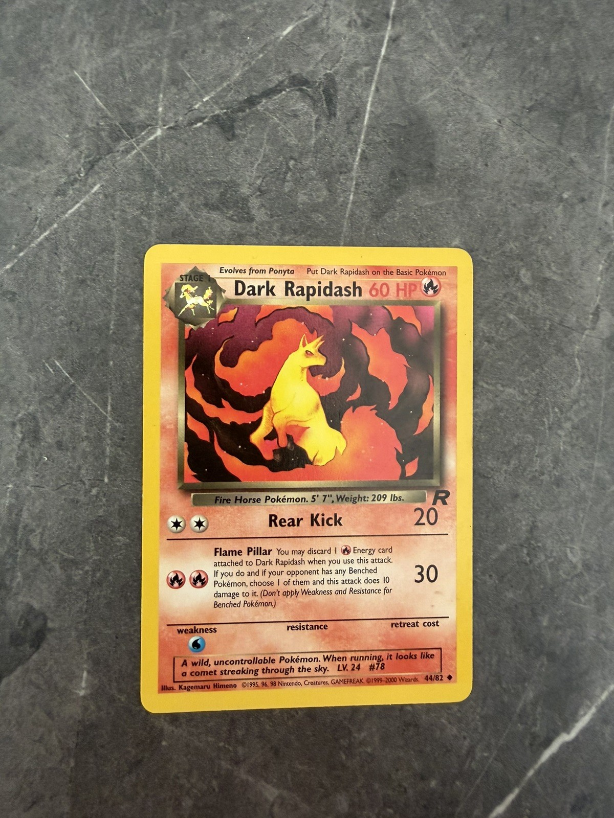Dark Rapidash 44/82 Team Rocket Pokemon Unlimited MP Pokémon card 