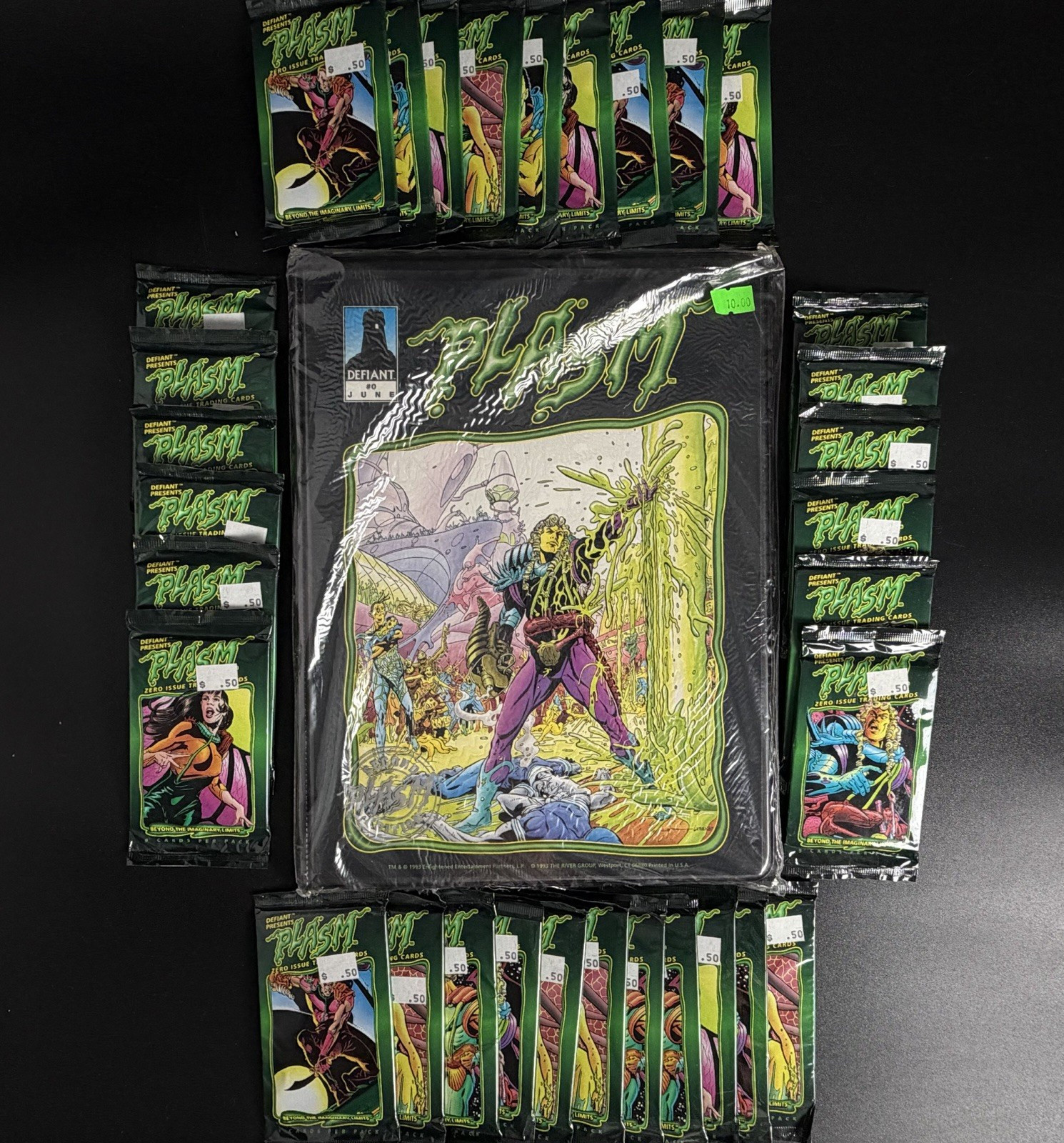 1993 Defiant Plasm Zero Second Edition Binder w/32 Booster Packs - SEALED/NEW