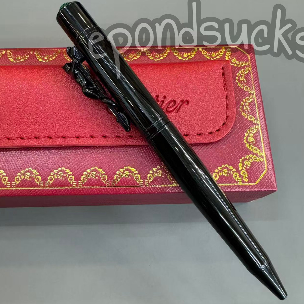CARTIER Panthère de Cartier All Black Ballpoint Pen Panther Clip Luxury Auc.