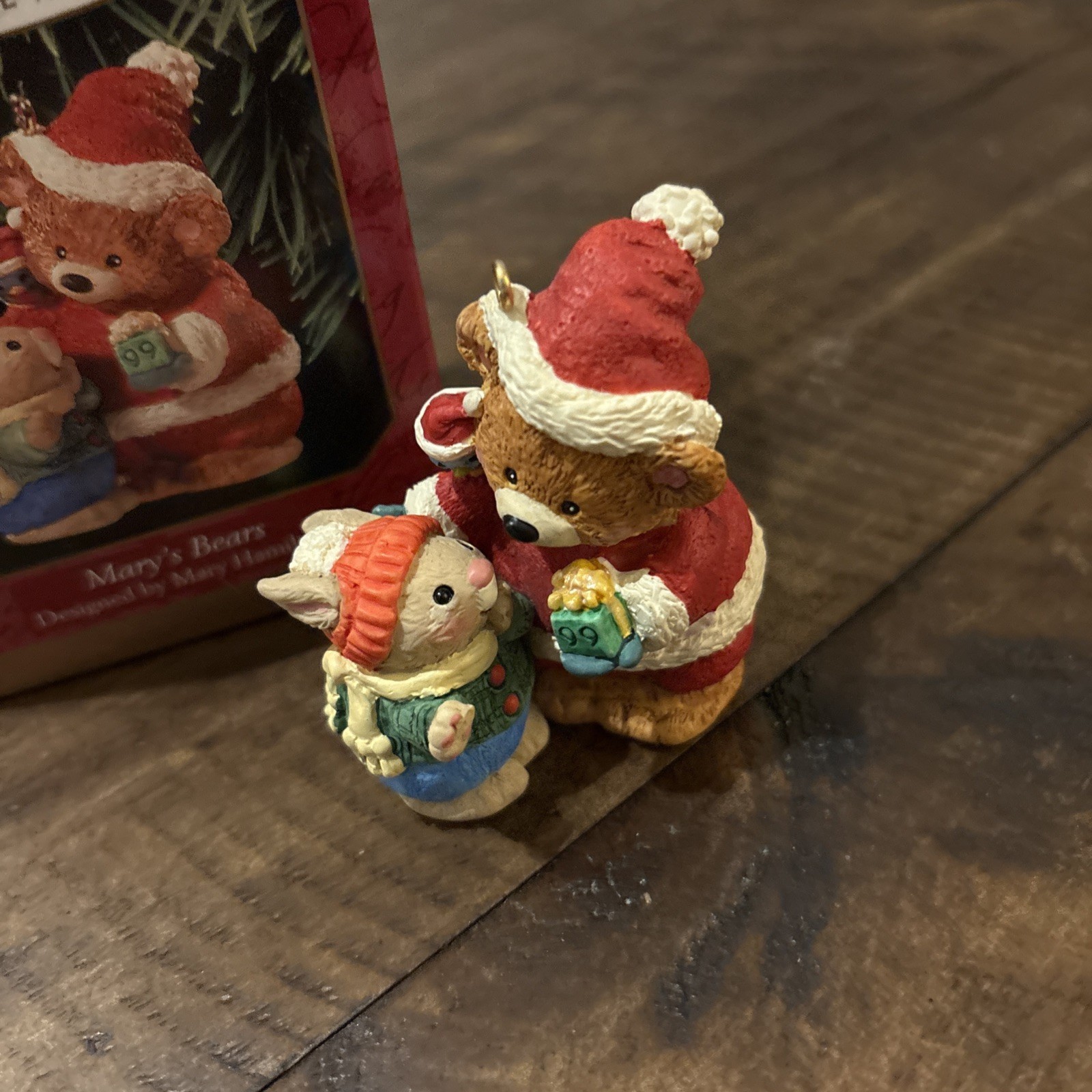 Hallmark Christmas Ornament Mary\'s Bears 1999 Mary Hamilton Bear Bunny Bluebird