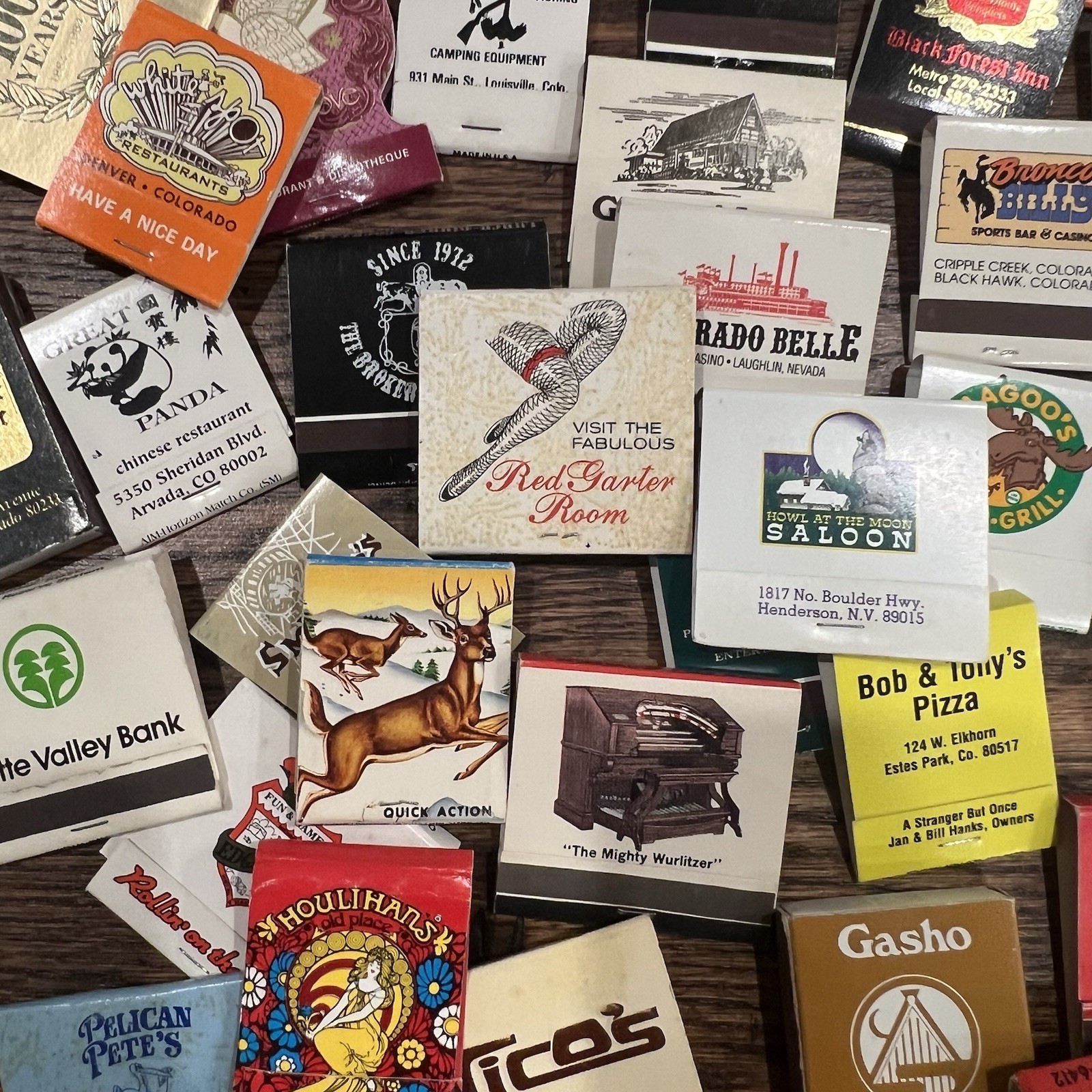Lot of 60+ Colorado Vintage Matchbooks - Hotels, Restaurants, Advertising