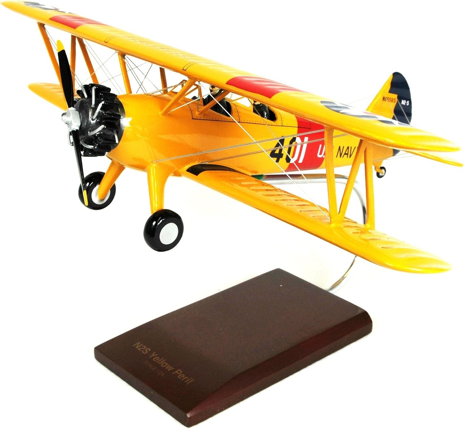 U.S. Navy Boeing N2S-2/3/4 Stearman Yellow Peril Desk Top Model 1/24 SC Airplane