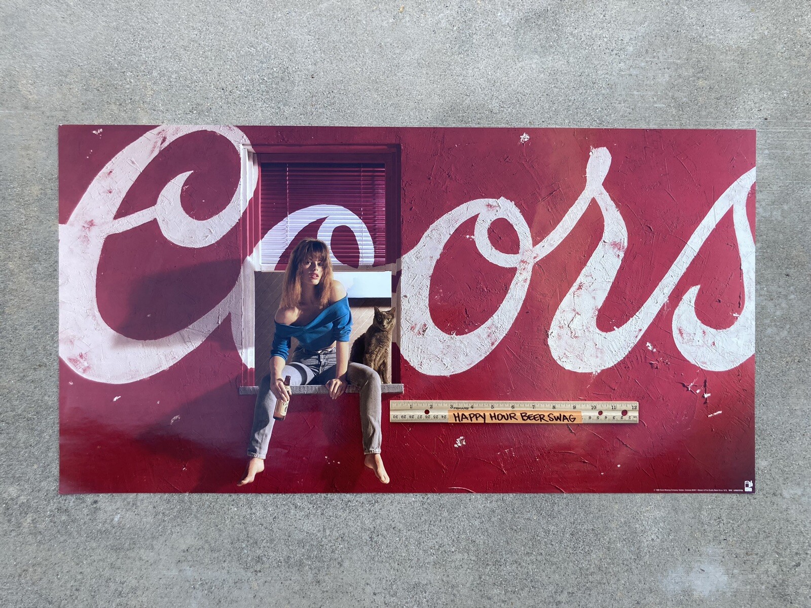 🔥 NOS 1989 Vintage Coors Banquet / Light  Beer Model Hot Girl Rare Poster Sexy