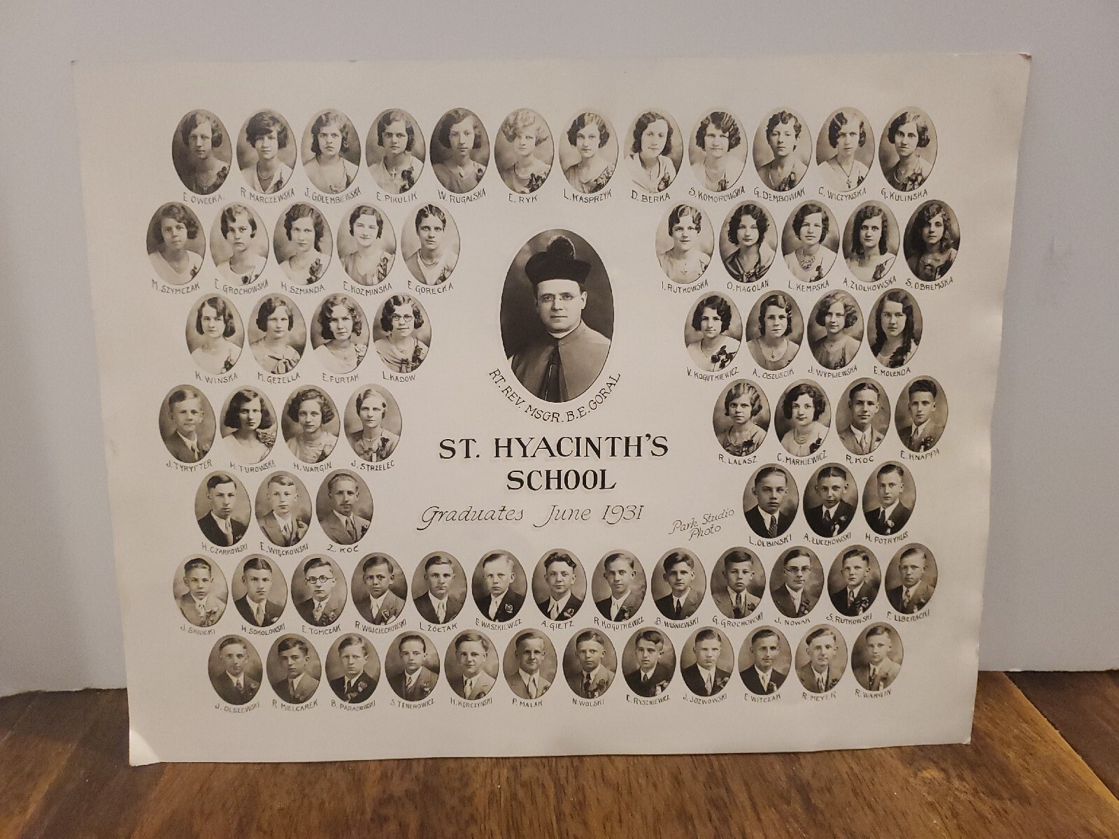 Vintage School Class Photo St. Hyacinth's School 1931 Milwaukee Wisconsin 11x14