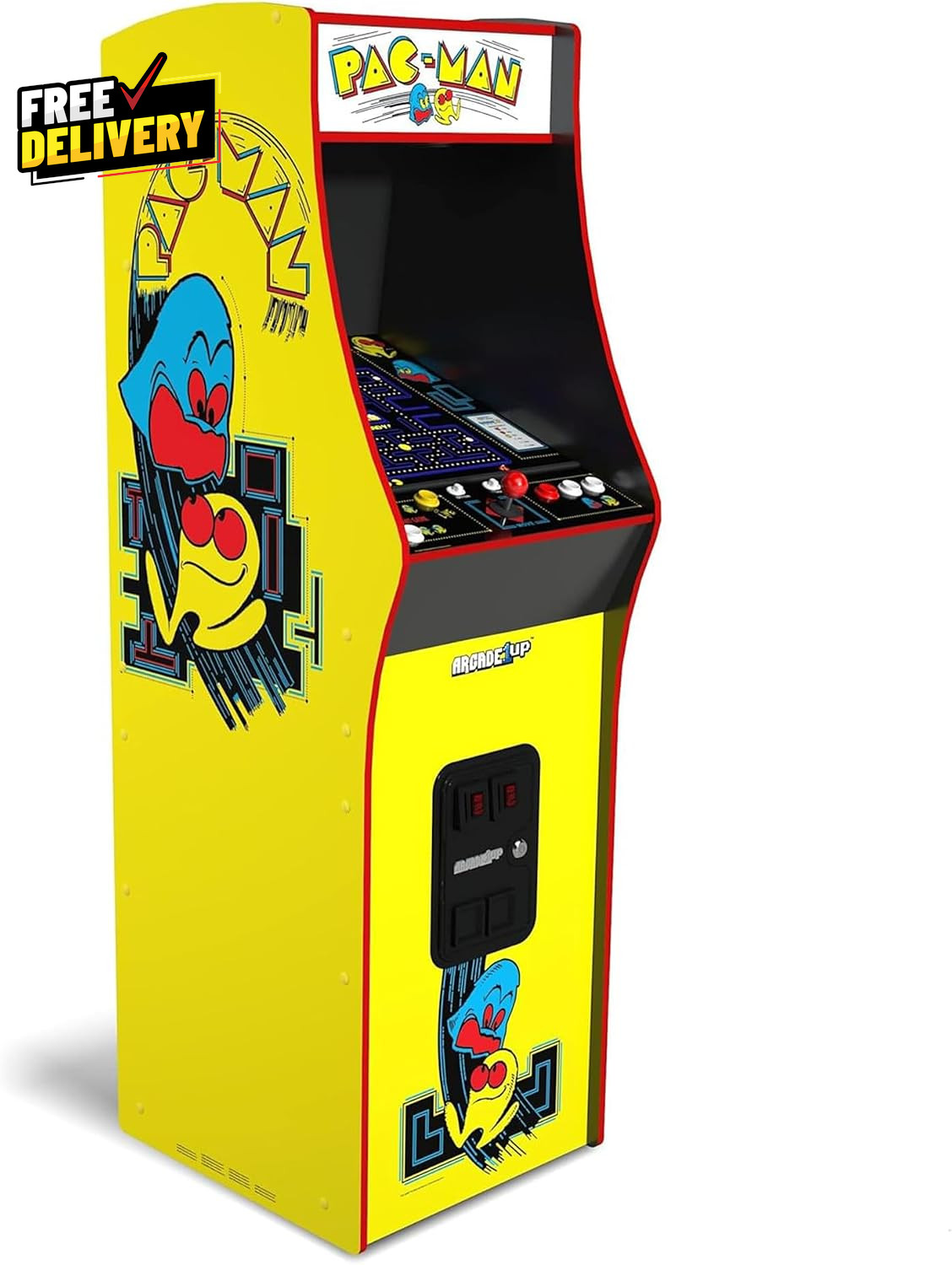 Pac Man Deluxe Arcade Gaming Cabinet 14 Classic Games