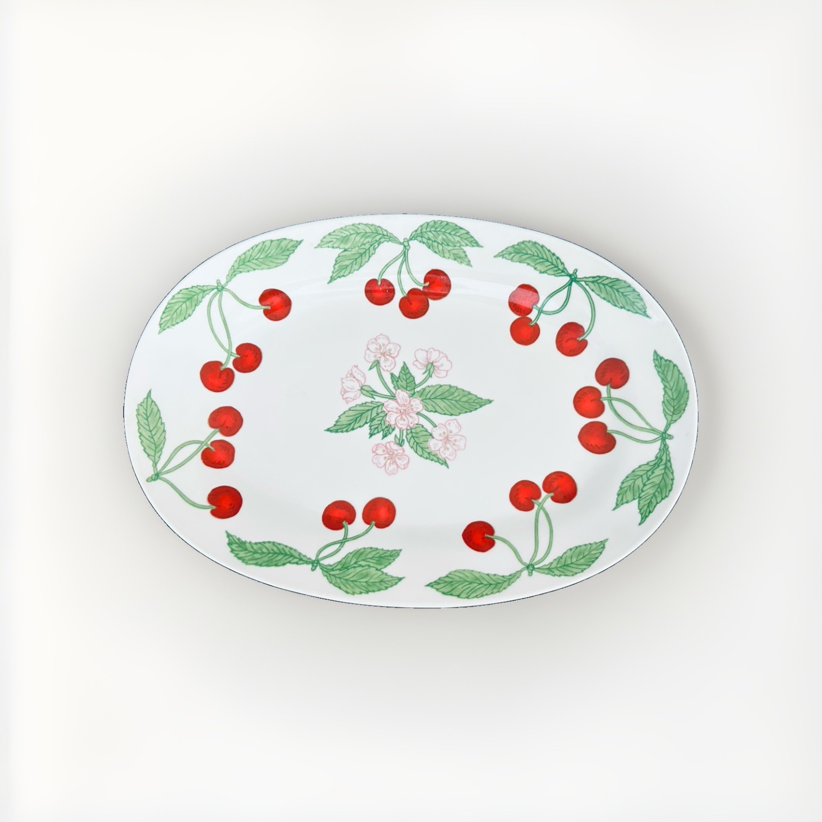 Vintage Richard Ginori Oval Serving Platter Cherry Pattern Very Fine - 2 Avail