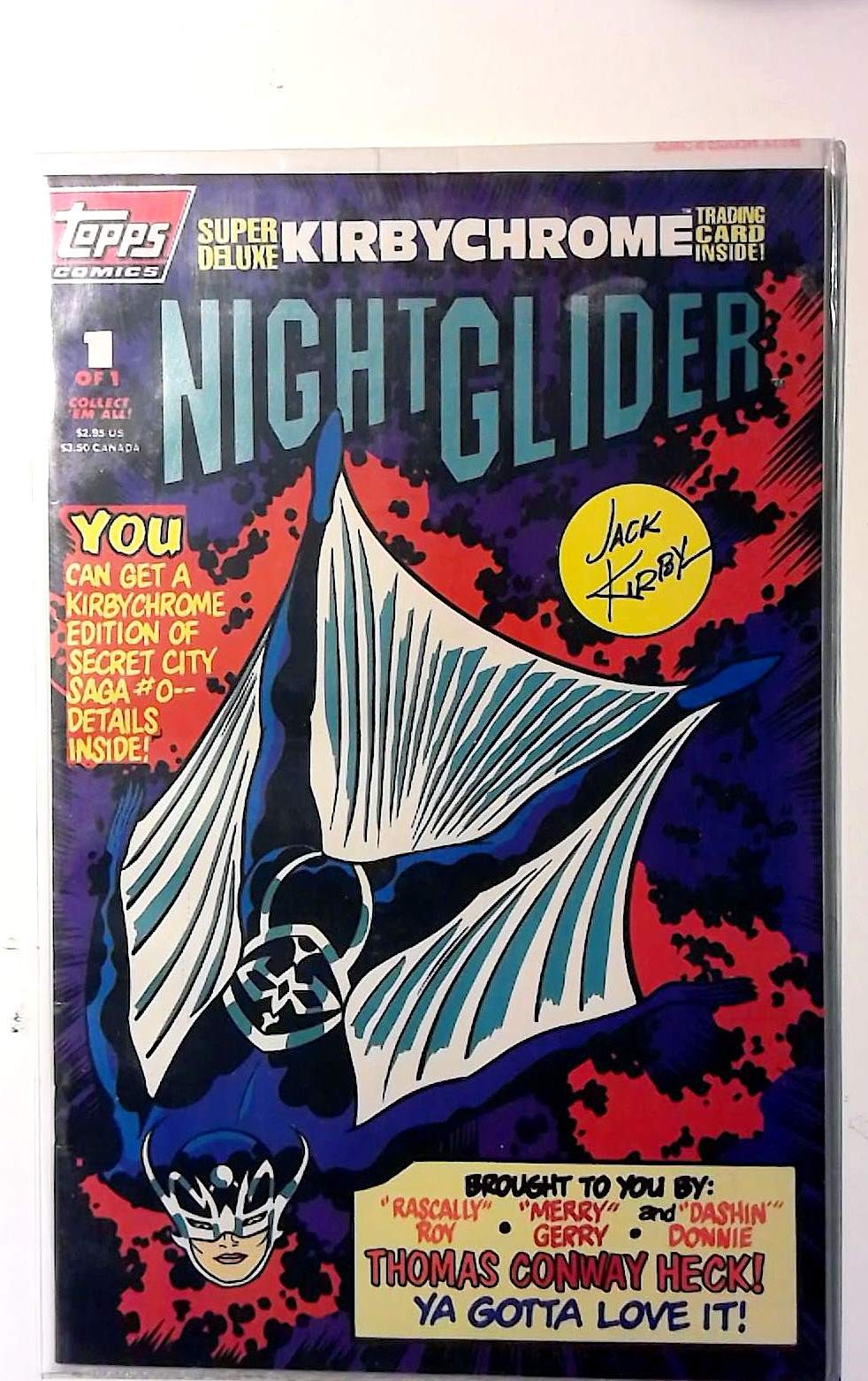 Night Glider #1 (1993) Topps Comics 1st Print Comic Book