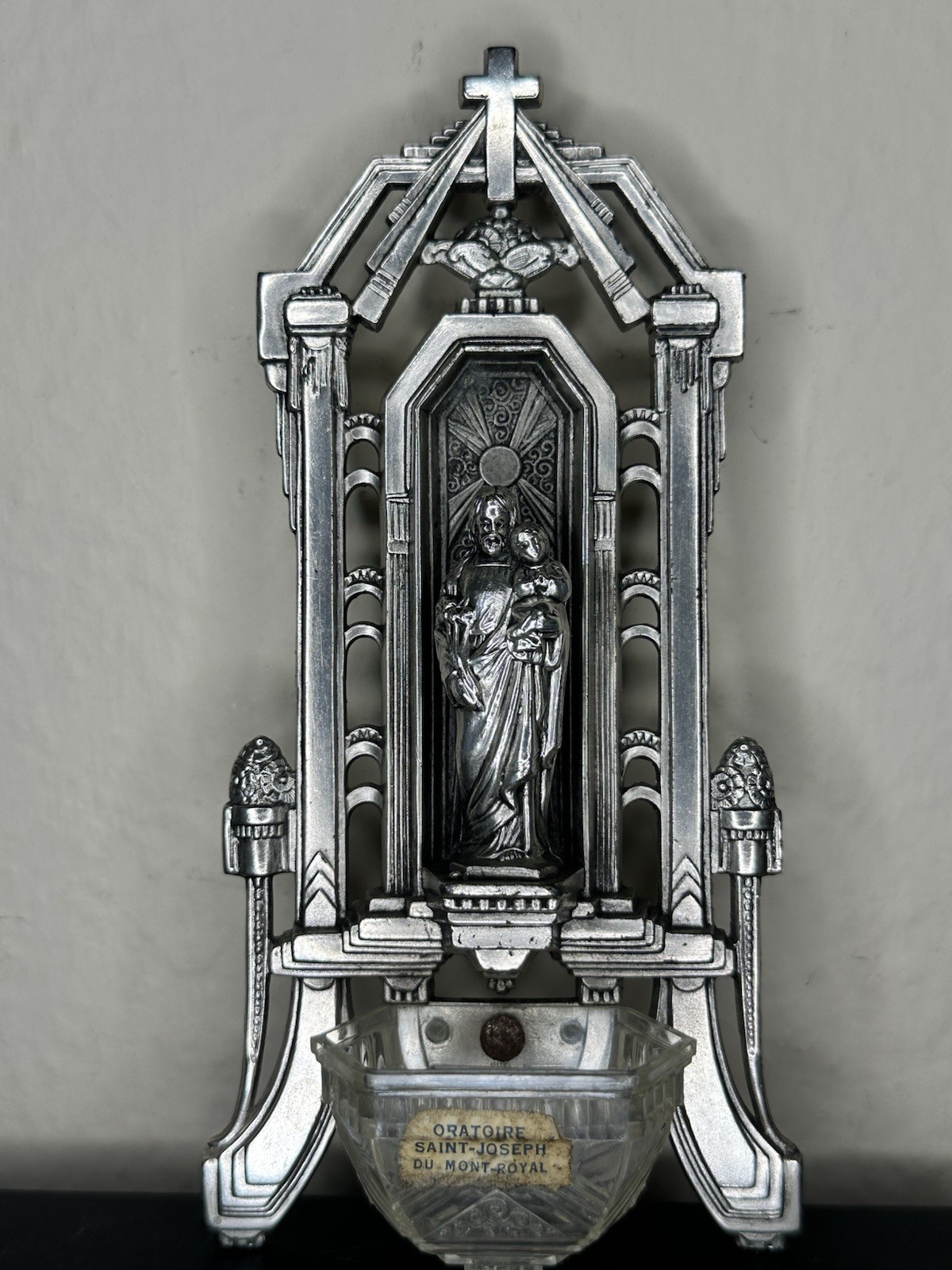 Vintage St Joseph’s Oratory Montreal Holy Water Font Religious Wall Plaque