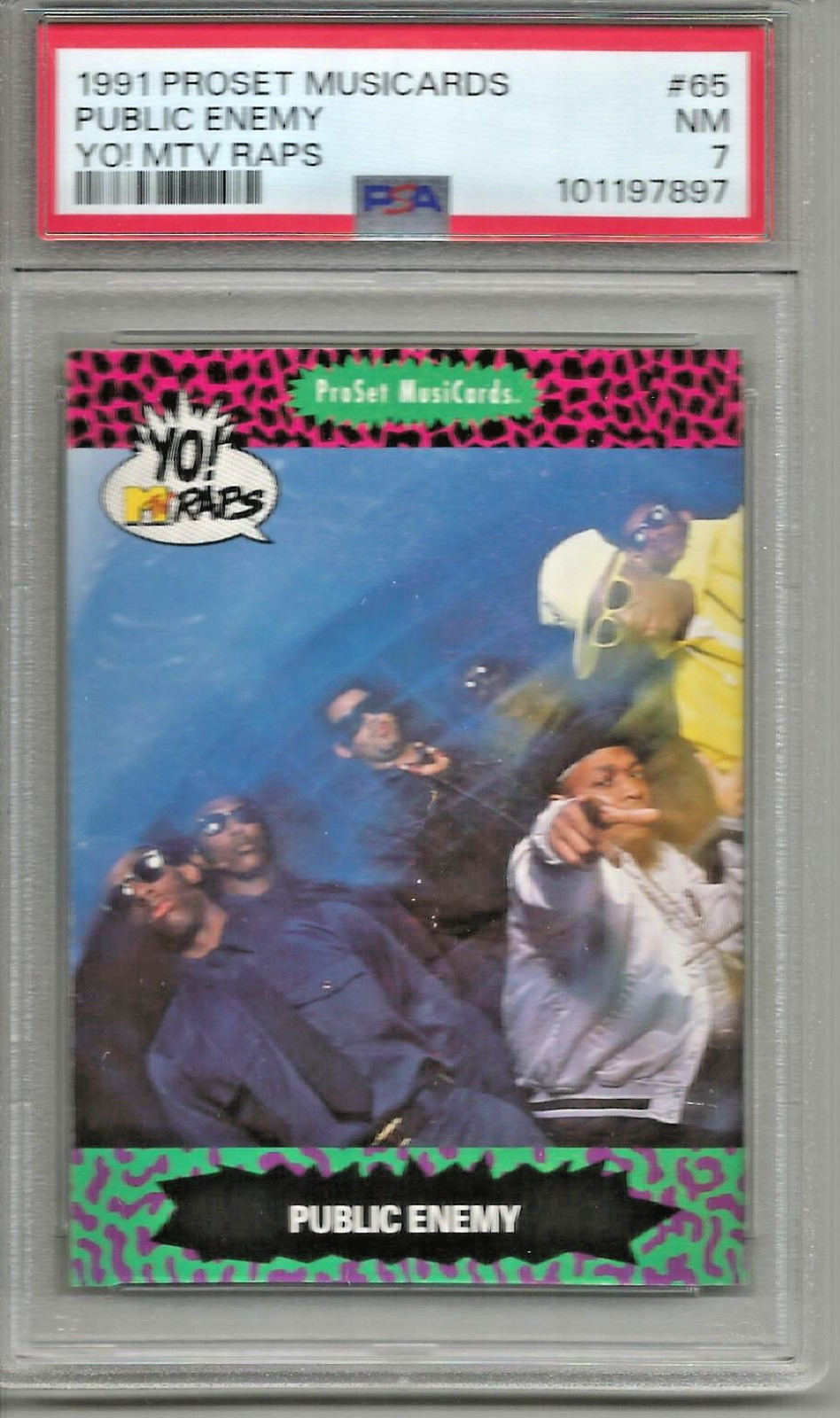 Public Enemy 1991 Pro Set Music Cards Yo MTV Raps #64 PSA 7