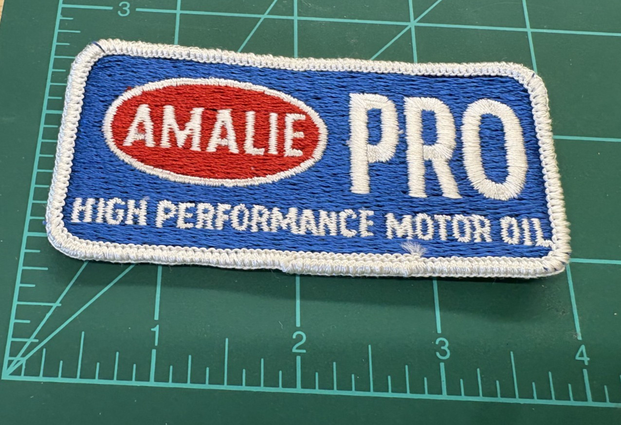 Vintage Amalie PRO High Performance Motor Oil Embroidered Patch Car Automobile