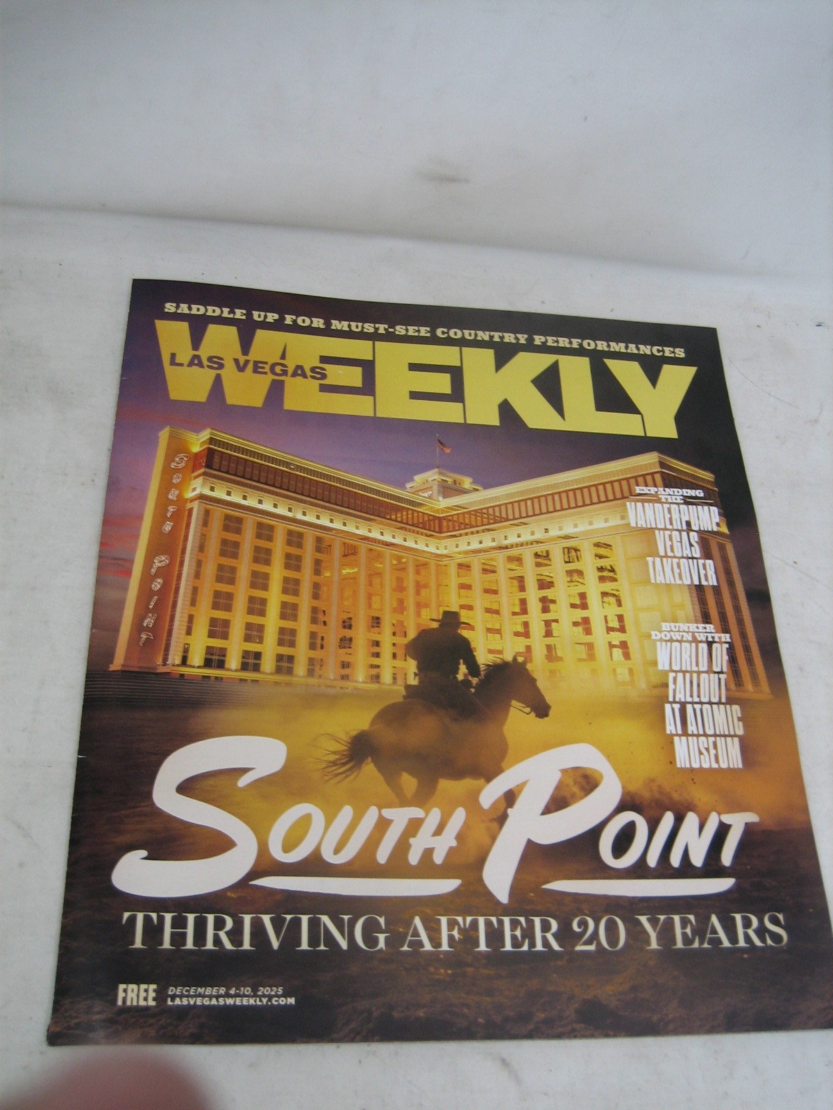LAS VEGAS WEEKLY MAGAZINE DEC 4-10 2025 SOUTH POINT ISSUE RODEO FALLOUT