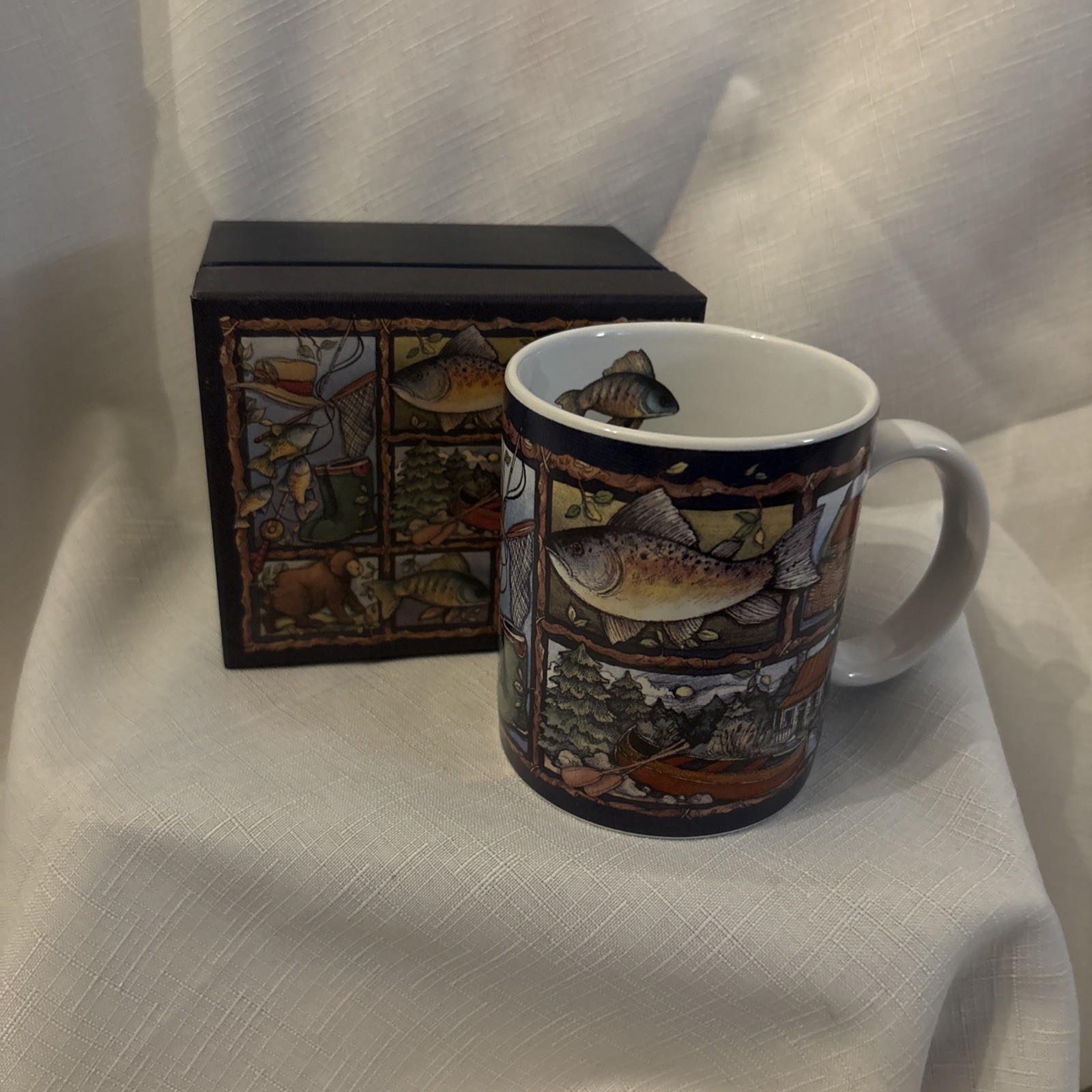 Lang and Wise Collectible Mug #20 Outdoor Adventure  2000 Vtg Fishing Rare