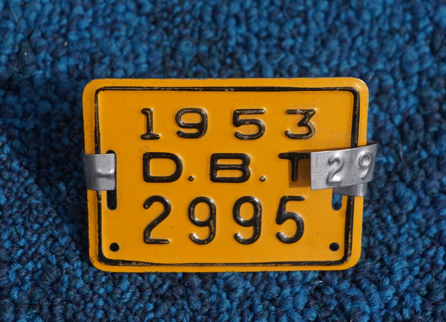 1953 DENVER Colorado BICYCLE License Plate Bike Tag