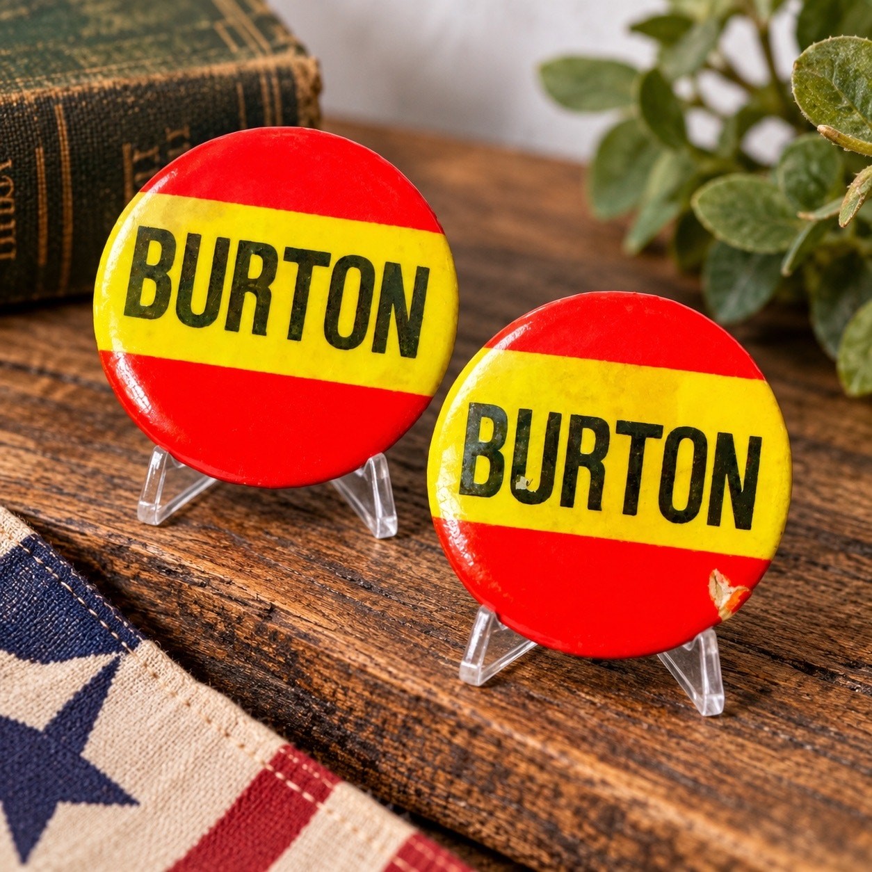 Lot of 2 Vintage 1982 Phillip Burton Congress Campaign Buttons California