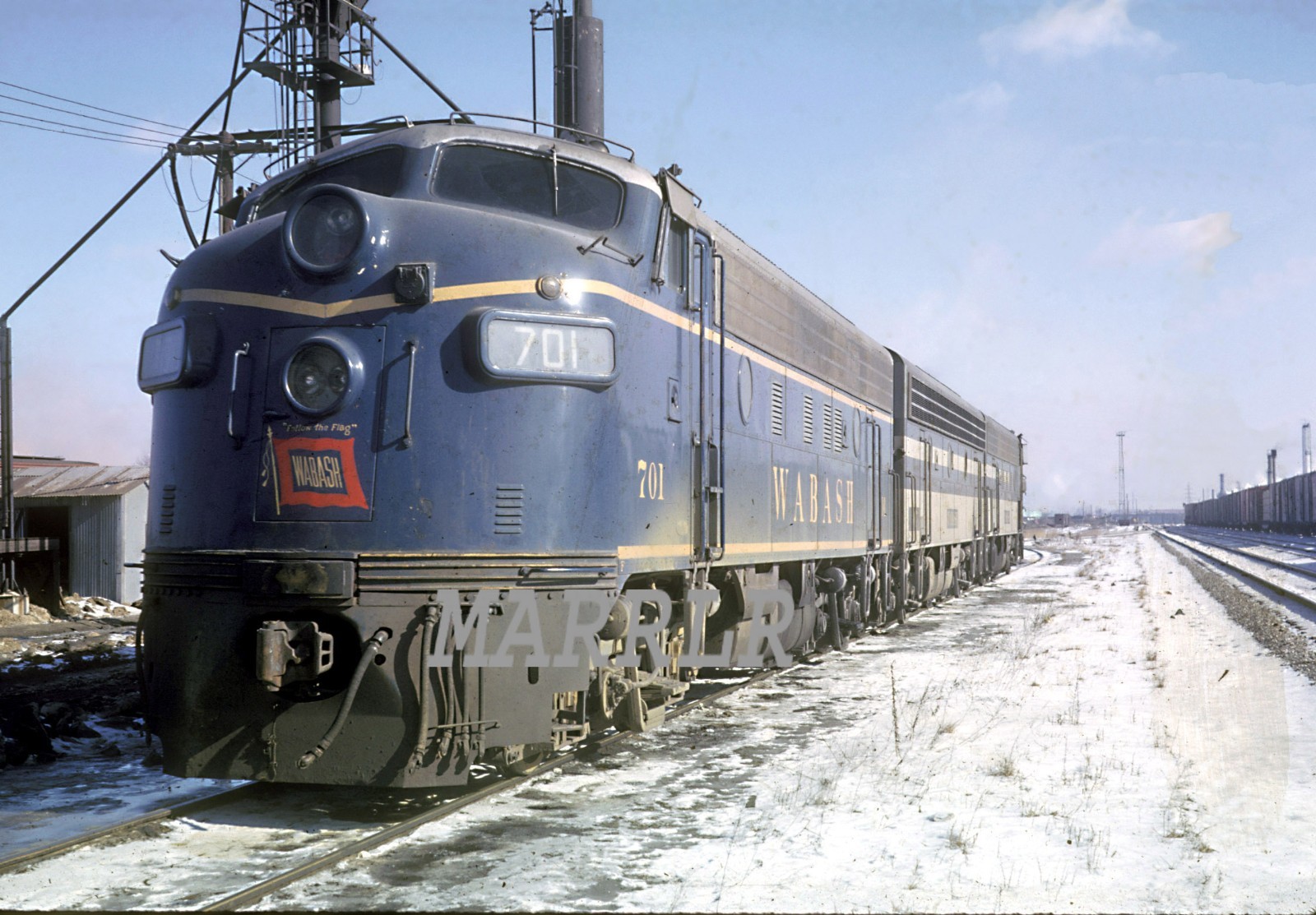 RR Photo-WABASH WAB 701 F7A at Oakwood Yard Mi  2/26/1963