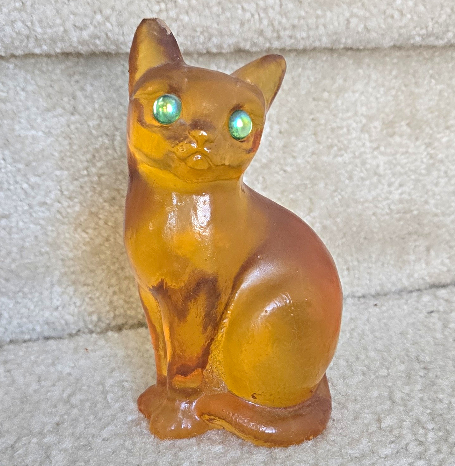 Vintage Granoby Original Of California Yellow Amber Lucite Cat.