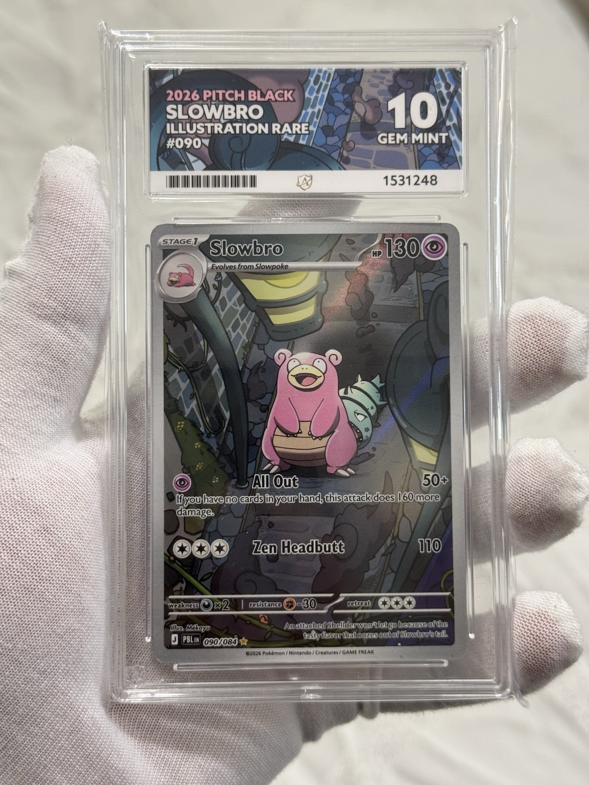 Slowbro 090/084 2026 Pitch Black Illustration Rare ACE 10 💎 Perfect Subs ✅ 