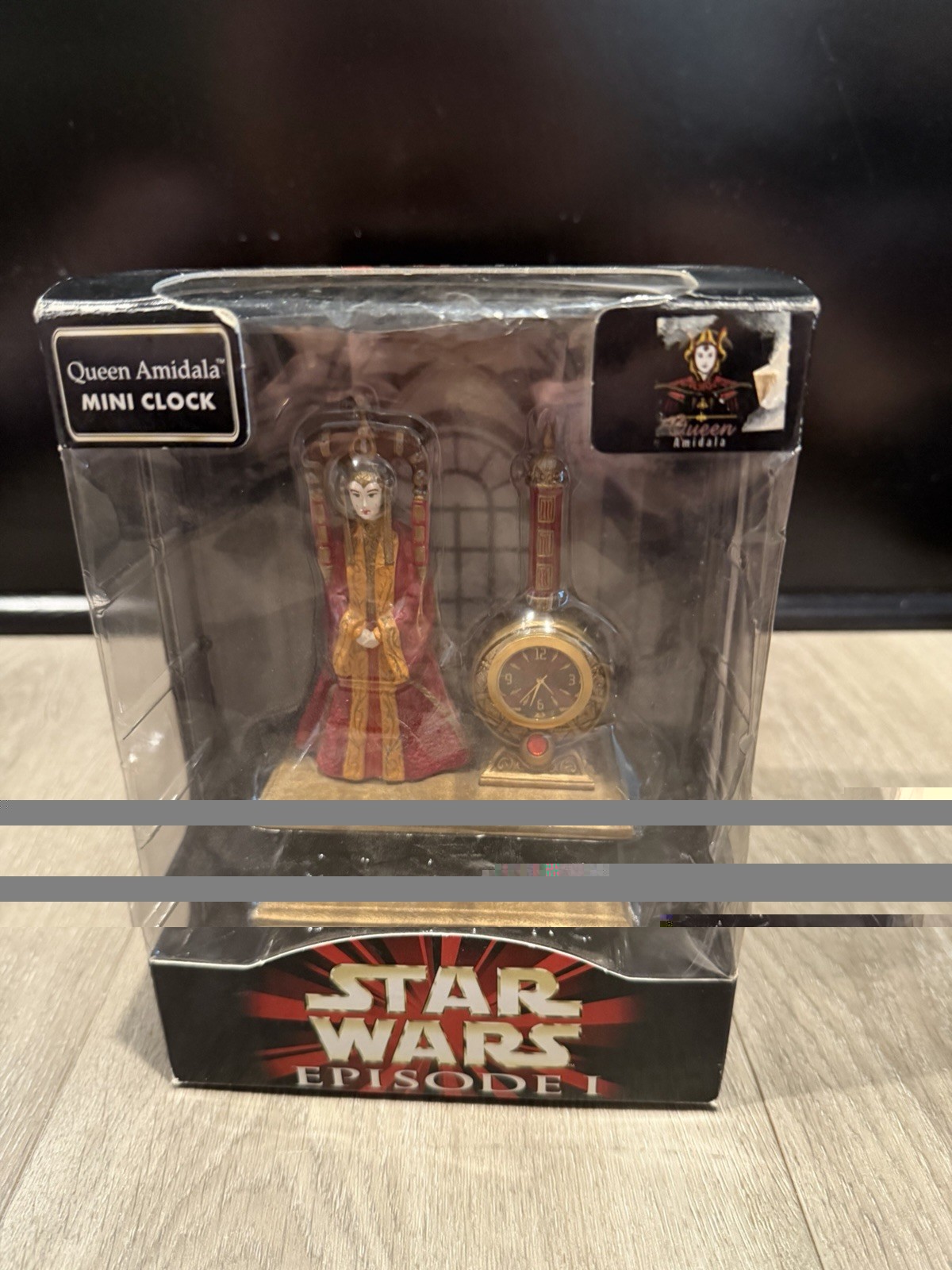 Vintage 1999 Star Wars Episode 1 Queen Amidala Mini Clock Nelsonic NEW IN BOX