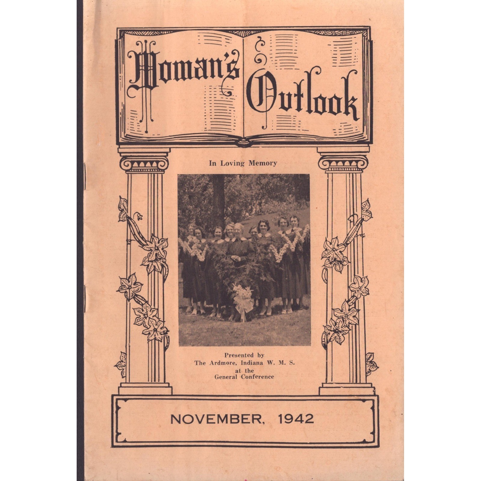 Vintage Woman\'s Outlook Magazine Nov 1942 Indiana W.M.S. Religious Periodical