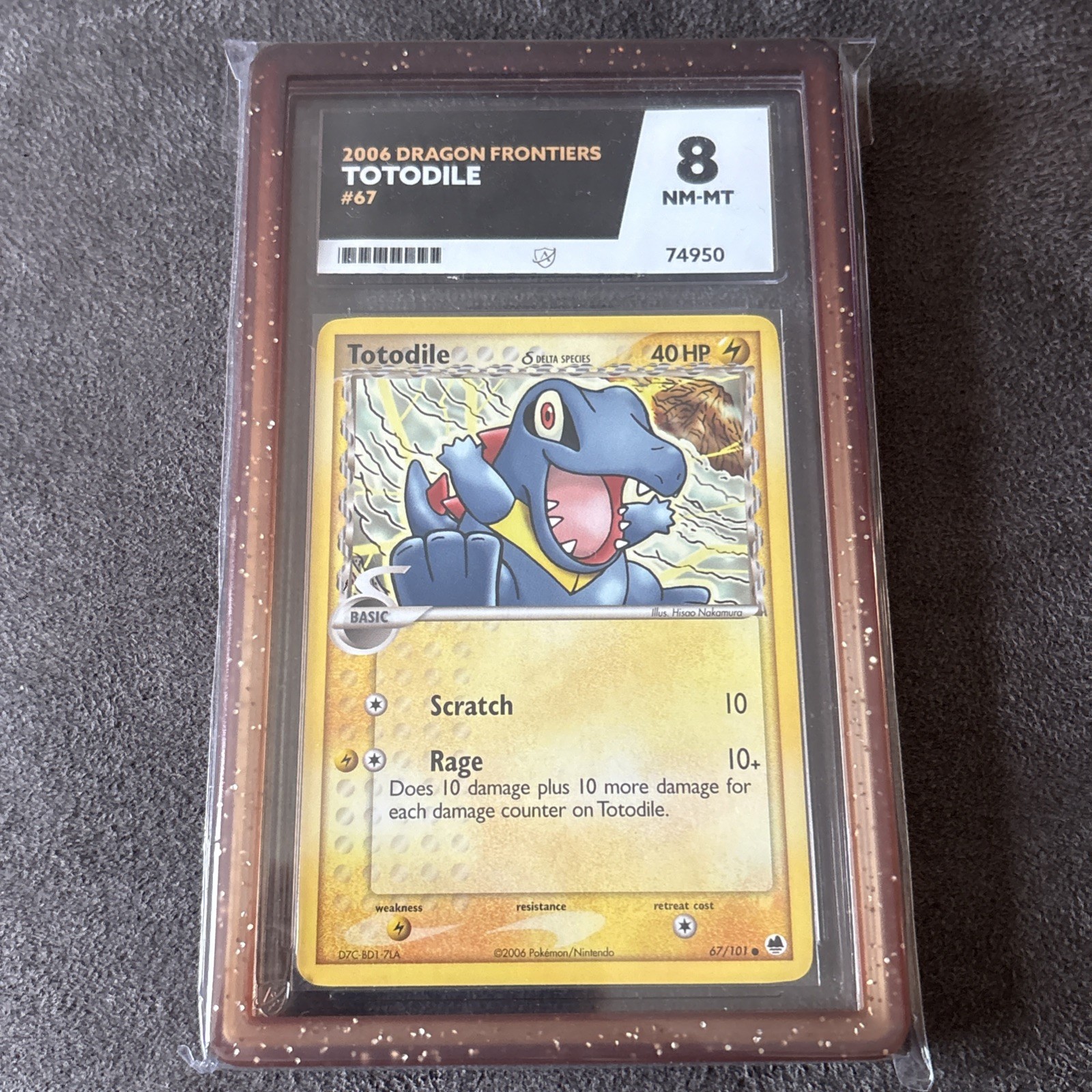Ace 8 Totodile Delta Species 67/101 EX Dragon Frontiers Reverse Holo 2006