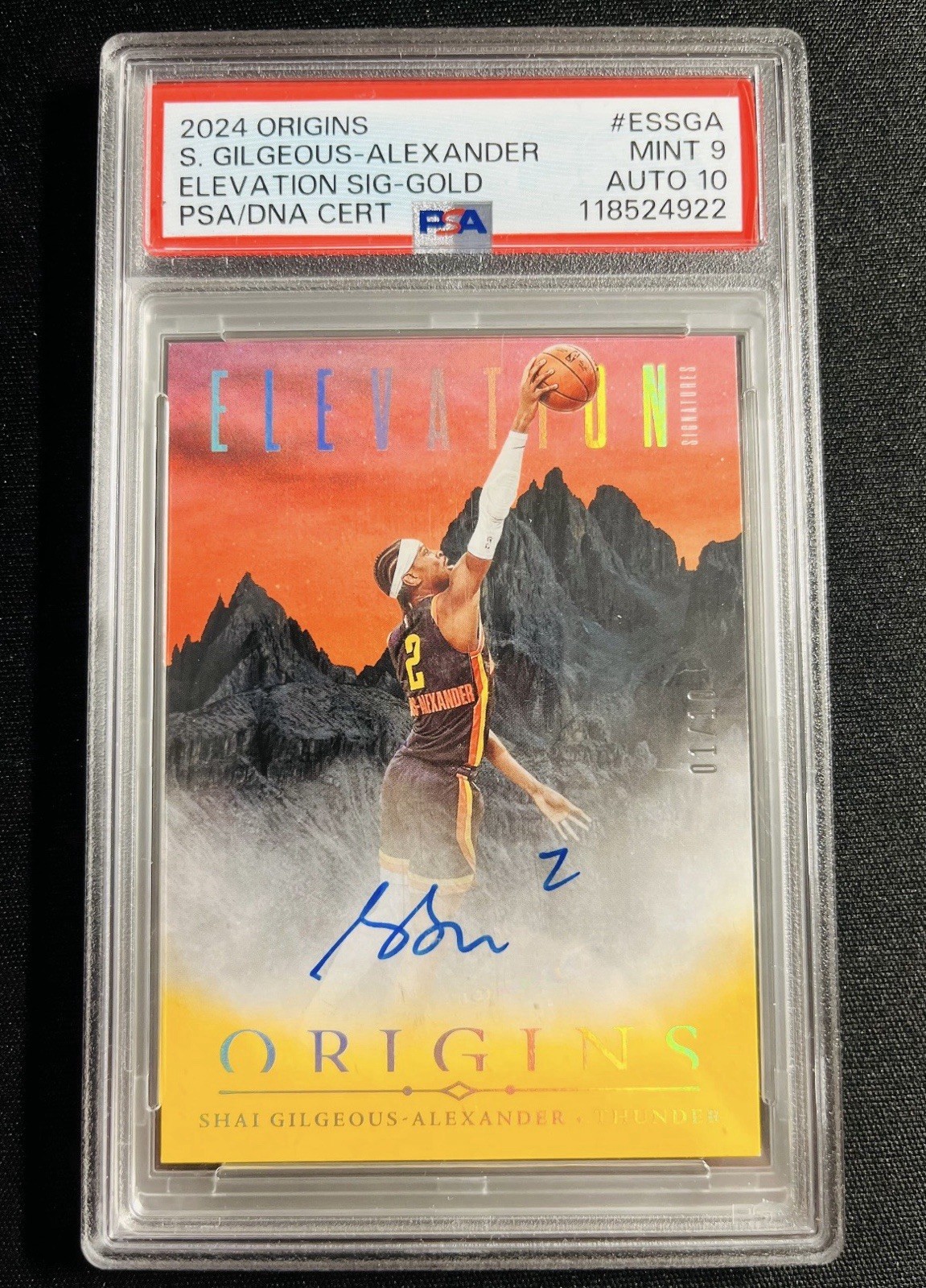 2024-25 Panini Origins Shai Gilgeous-Alexander Autograph Gold 01/10 PSA10 POP 1