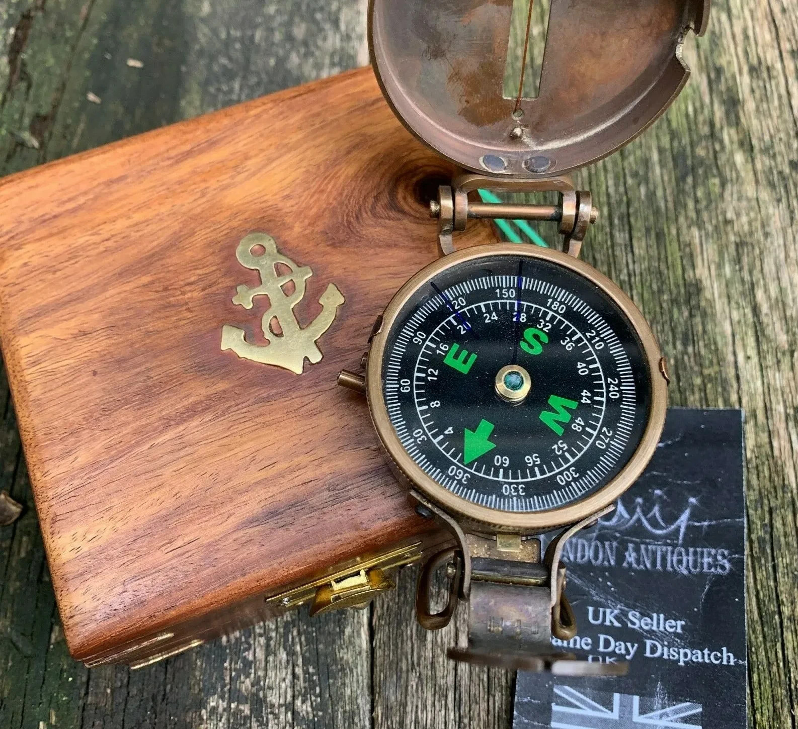 Soldiers Military Thumb Compass Vintage Brass WW2 1940 Navigation World War II 