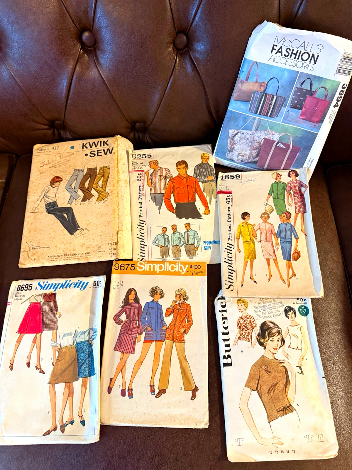 Lot of 7 Vintage Sewing Patterns Simplicity Butterick McCalls Kwik Sew