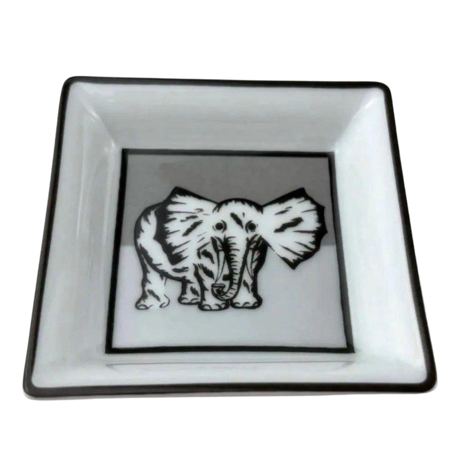 HERMES 1997 Elephant Vide Poche Mini Change Tray Ashtray Porcelain Africa w/Box