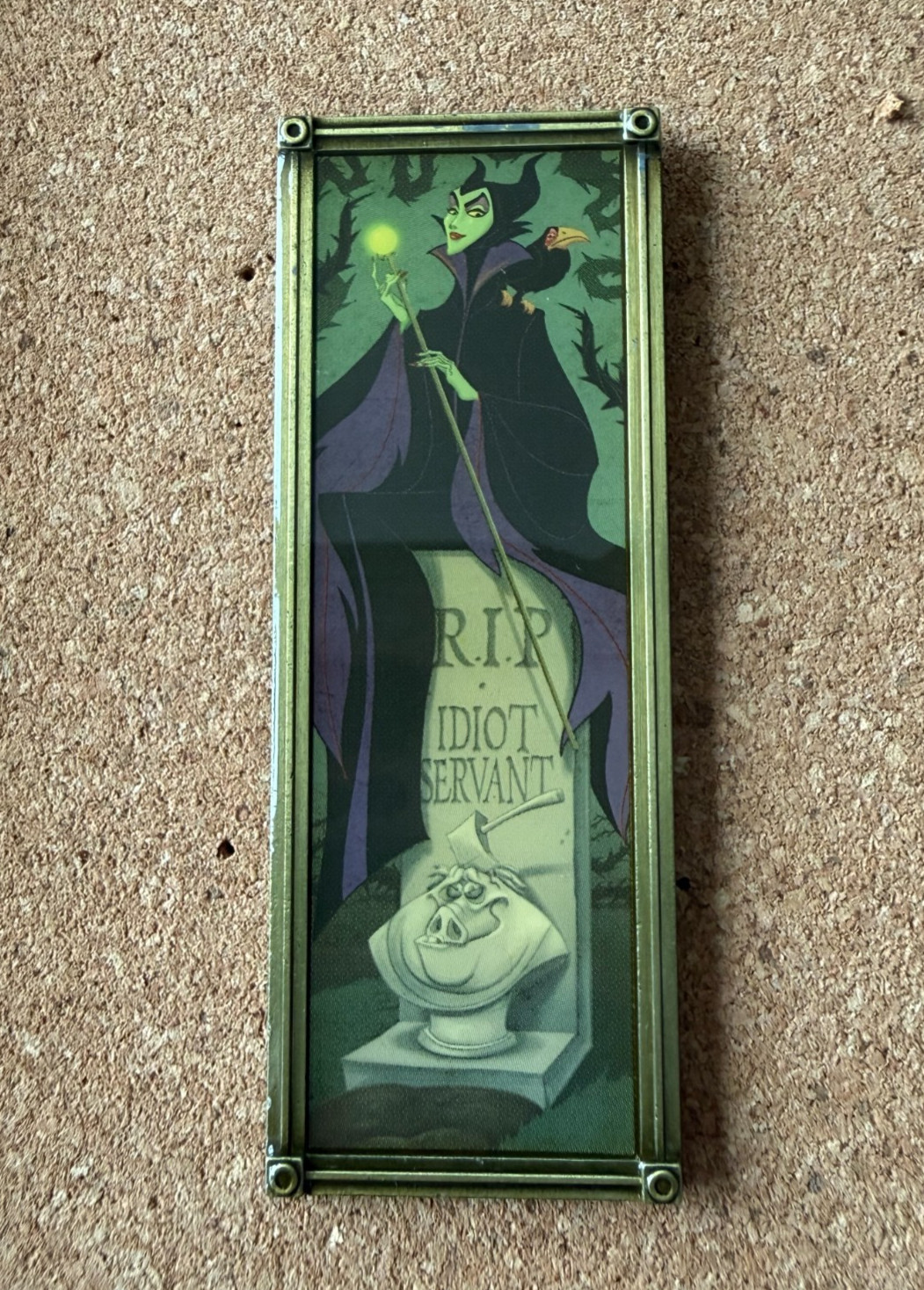 2014 Disney Haunted Mansion Stretching Portrait Maleficent RIP Idiot Pin
