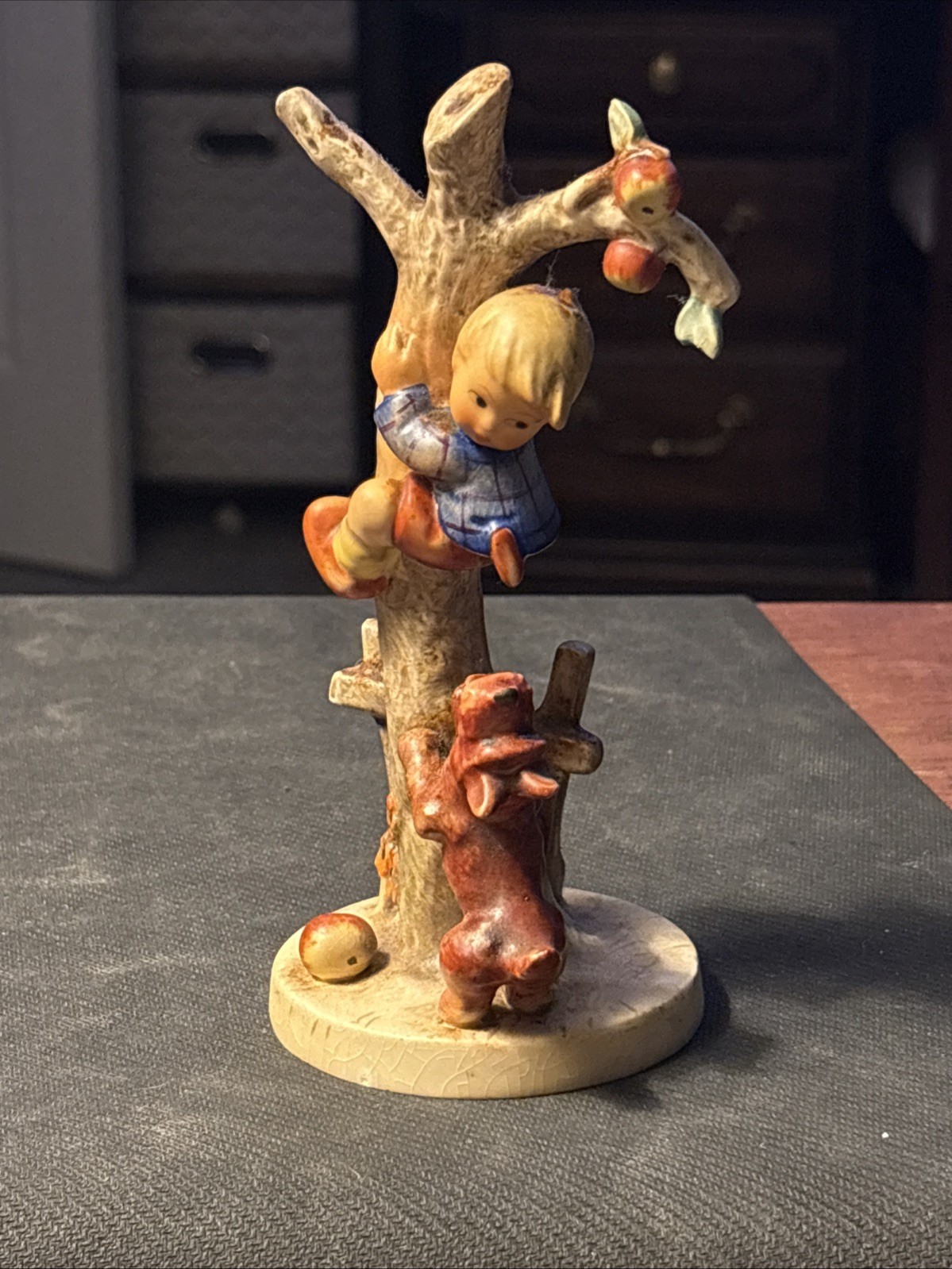 Vintage Hummel Goebel 56/A Culprits Boy Apple Tree Dog TMK-3 W Germany 7”