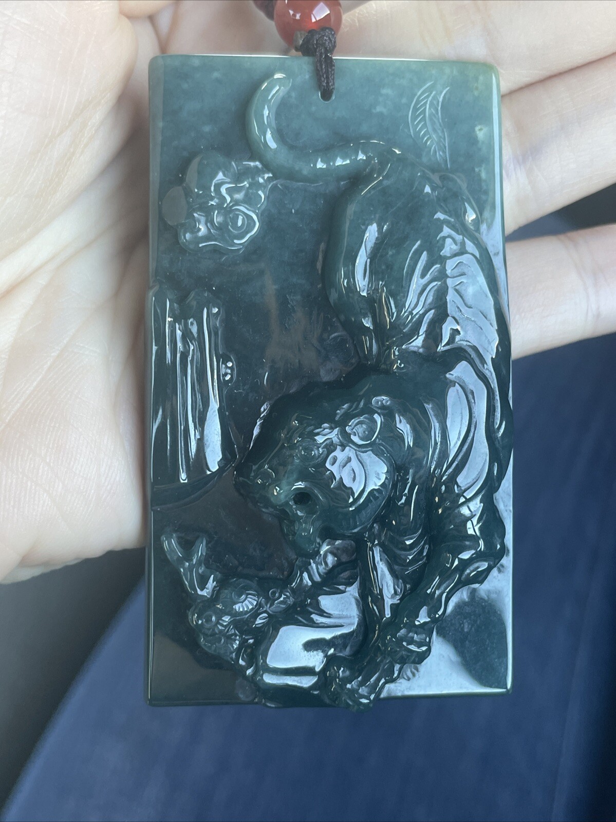 純天然翡翠A貨 老坑冰藍水下山虎拔劍大牌子 種水極好 帶國檢證書 Grade A Genuine Burma Jadeite Jade