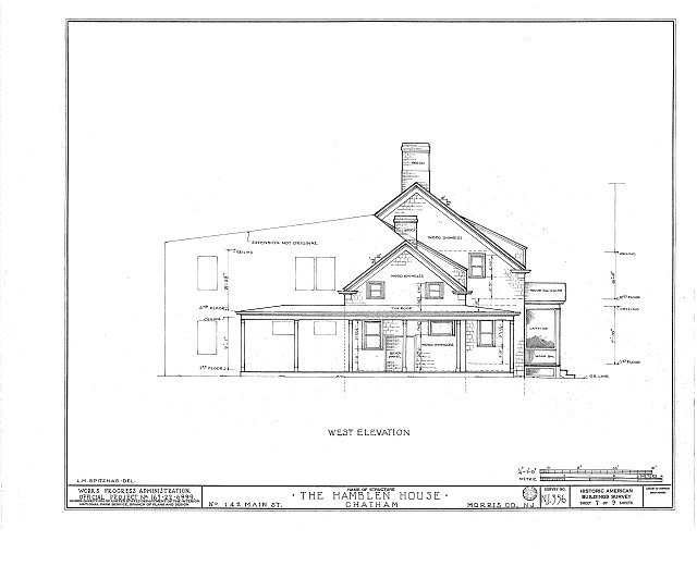 Photo:Chatham NJ Day-Hamblen House 1900s 142 Main St West Elevation HABS