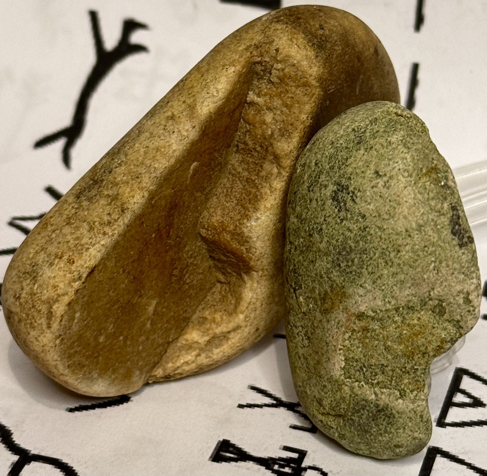 Native American/Man Made Ancient Hand Carved Stone Effigies 2 Total, 4.8 oz 