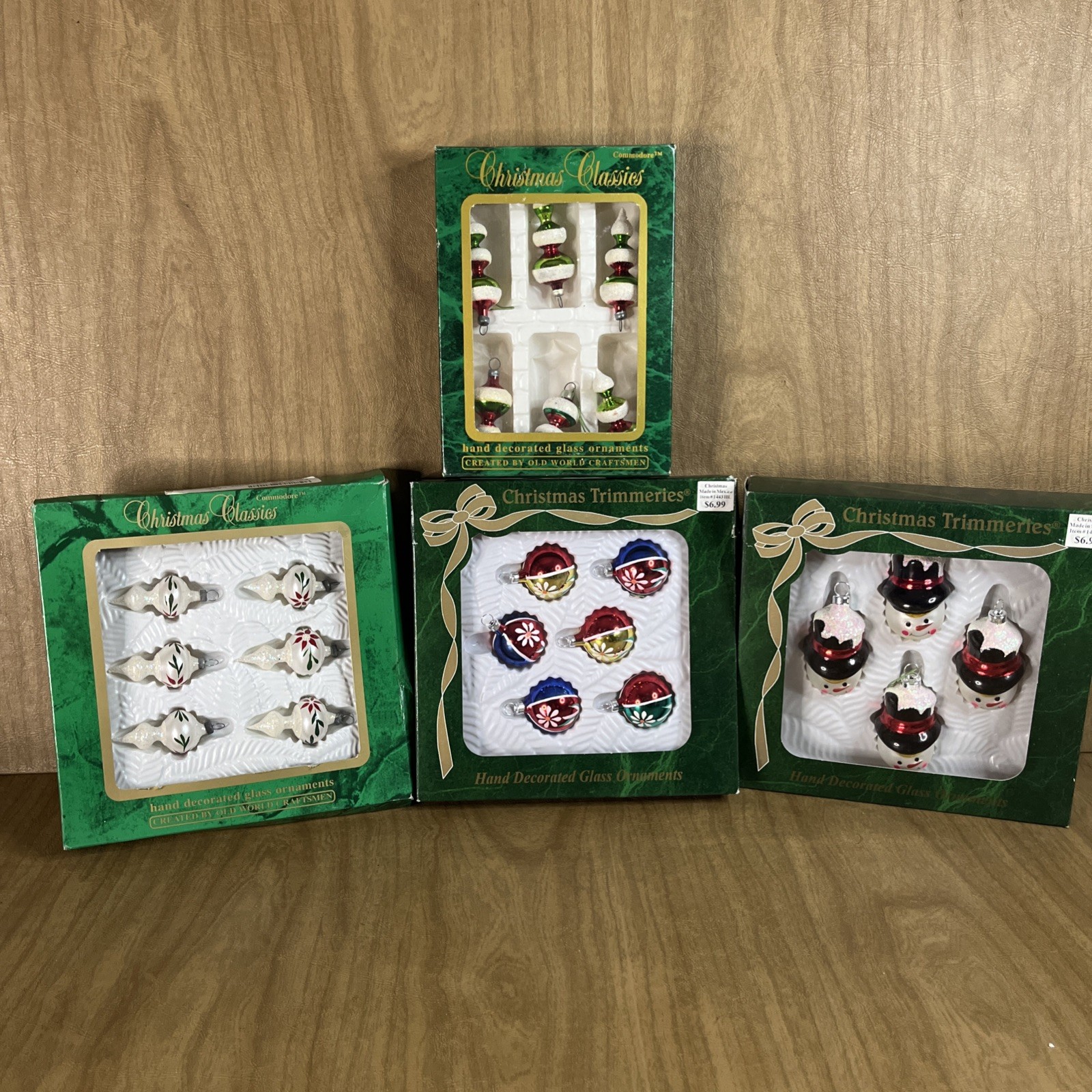 Vtg 90's Christmas Trimmeries Classics Ornaments Lot Glass Mini Vtg Style