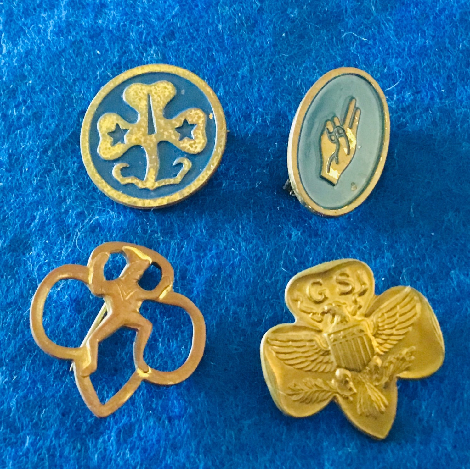 Lot Of 4 Vintage Girl Scout Pins 1970’s