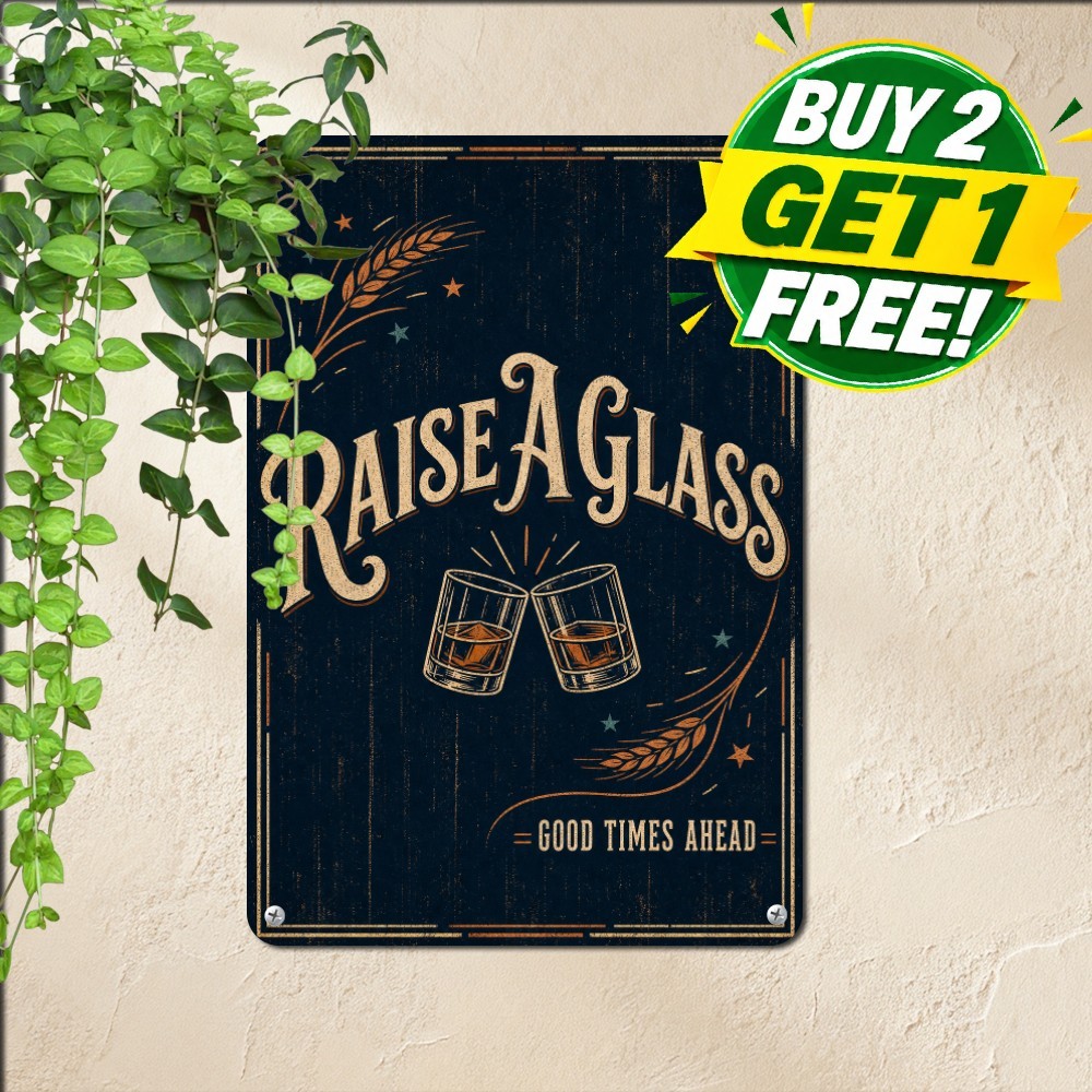 Cheers To All My Friends Sign Vintage Bar Drinking Saloon Tavern Metal Plaque