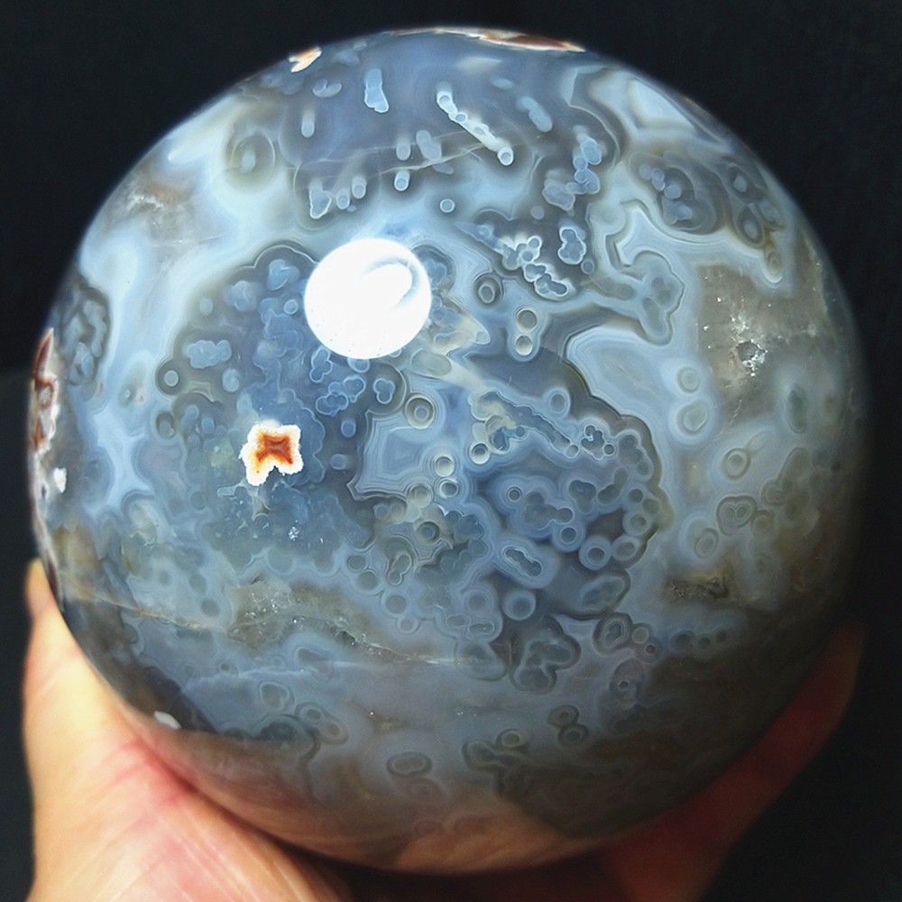 RARE 1916G Natural Polished Colorful Agate Sphere Ball Healing Madagascar A5031