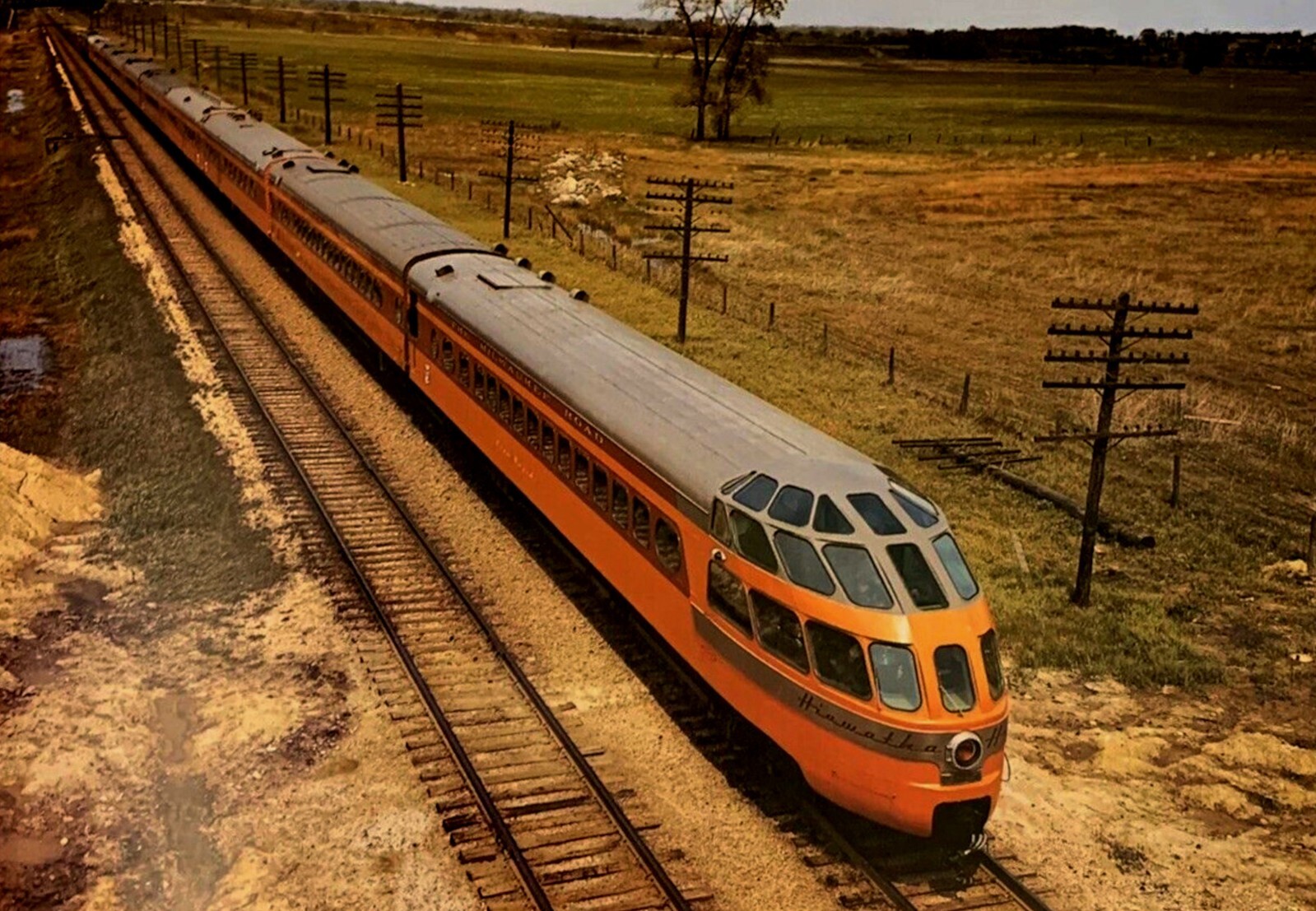 MILW Hiawatha and Olympian Hiawathas Skytop Lounge Car ca. 1950s 5 x 7 Photo