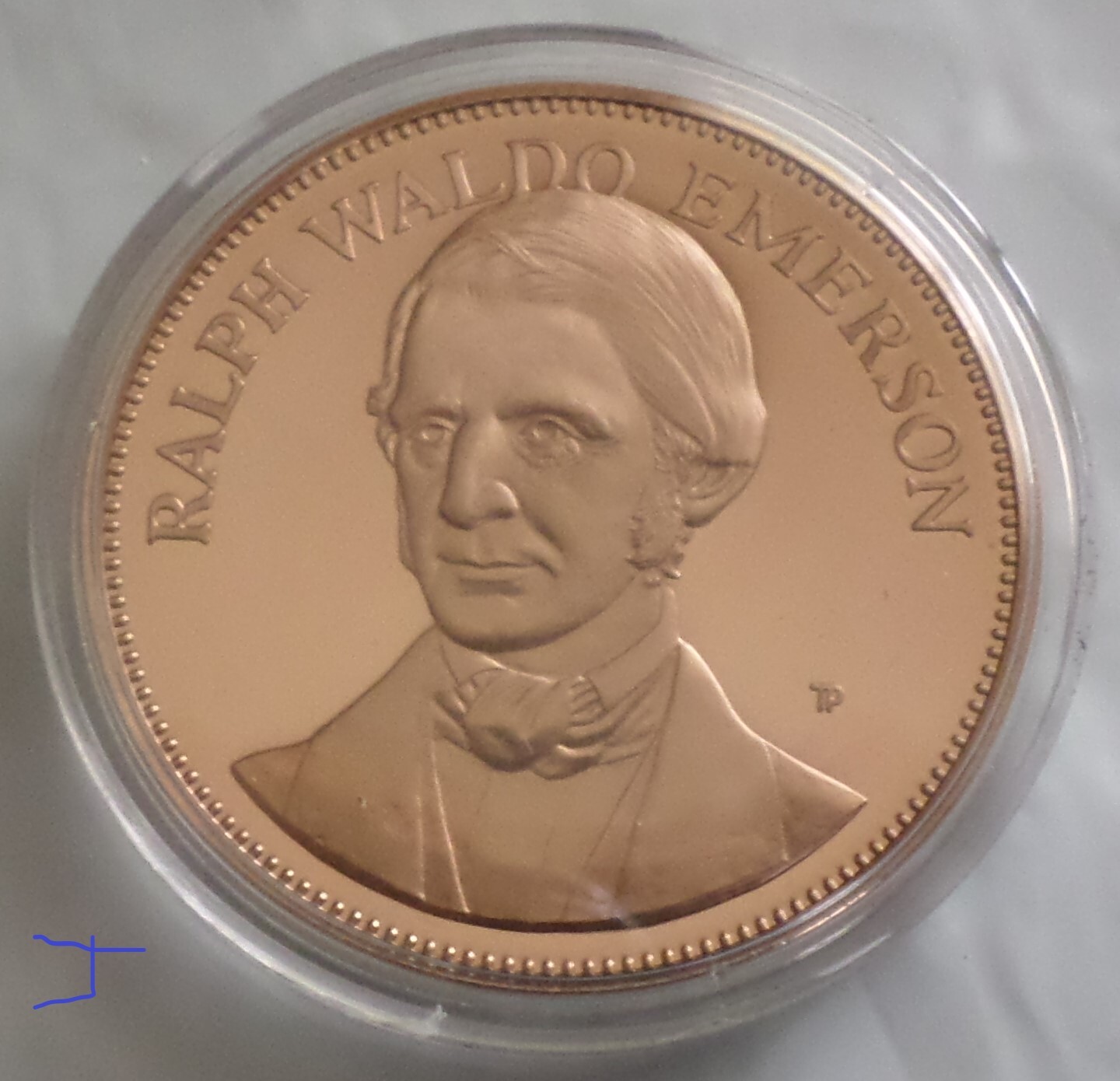 Poet Ralph Waldo Emerson Poetry Vintage Bronze Medal