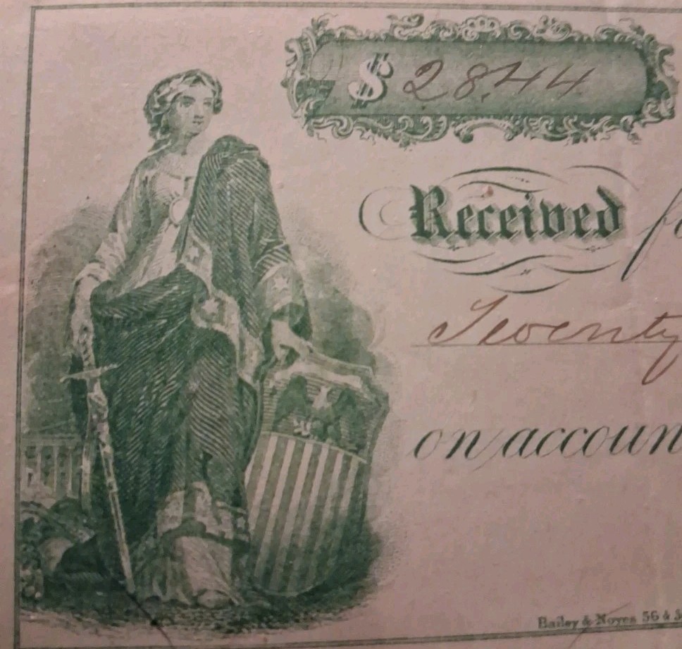 SLING\'S 🪙  RARE 1863 Portland Promissory Note/Receipt $28.44
