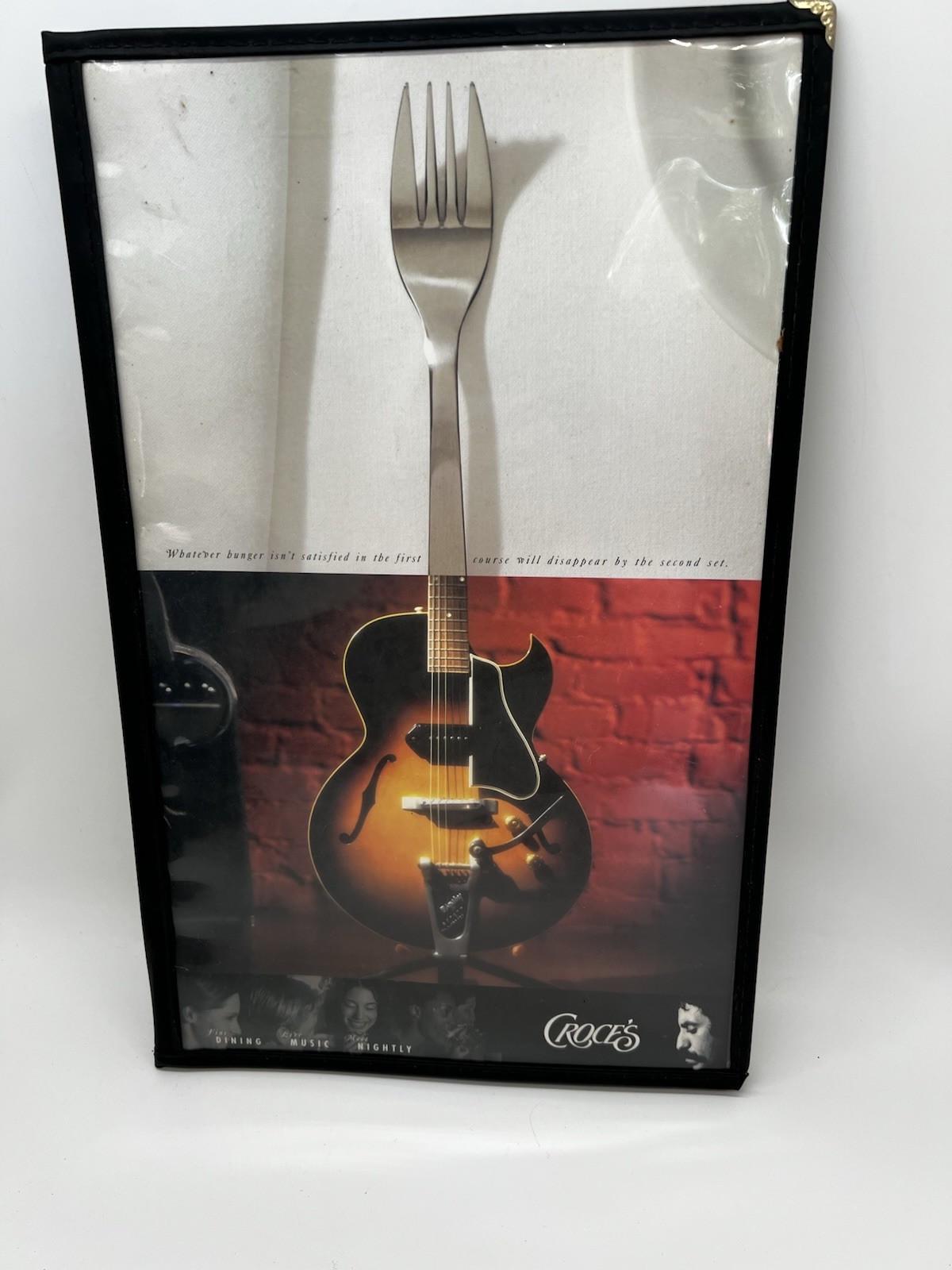 Menu From Your Favorite Restaurant CROCES Vintage San Diego Jim Croce Croce\'s