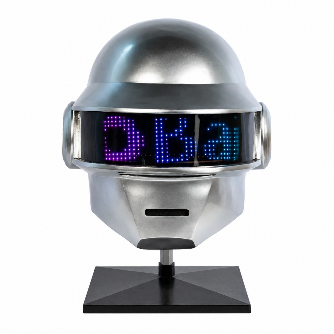 Xcoser Daft Punk Thomas Helmet Silver Matte LED Light Up Resin Replica Prop Mask