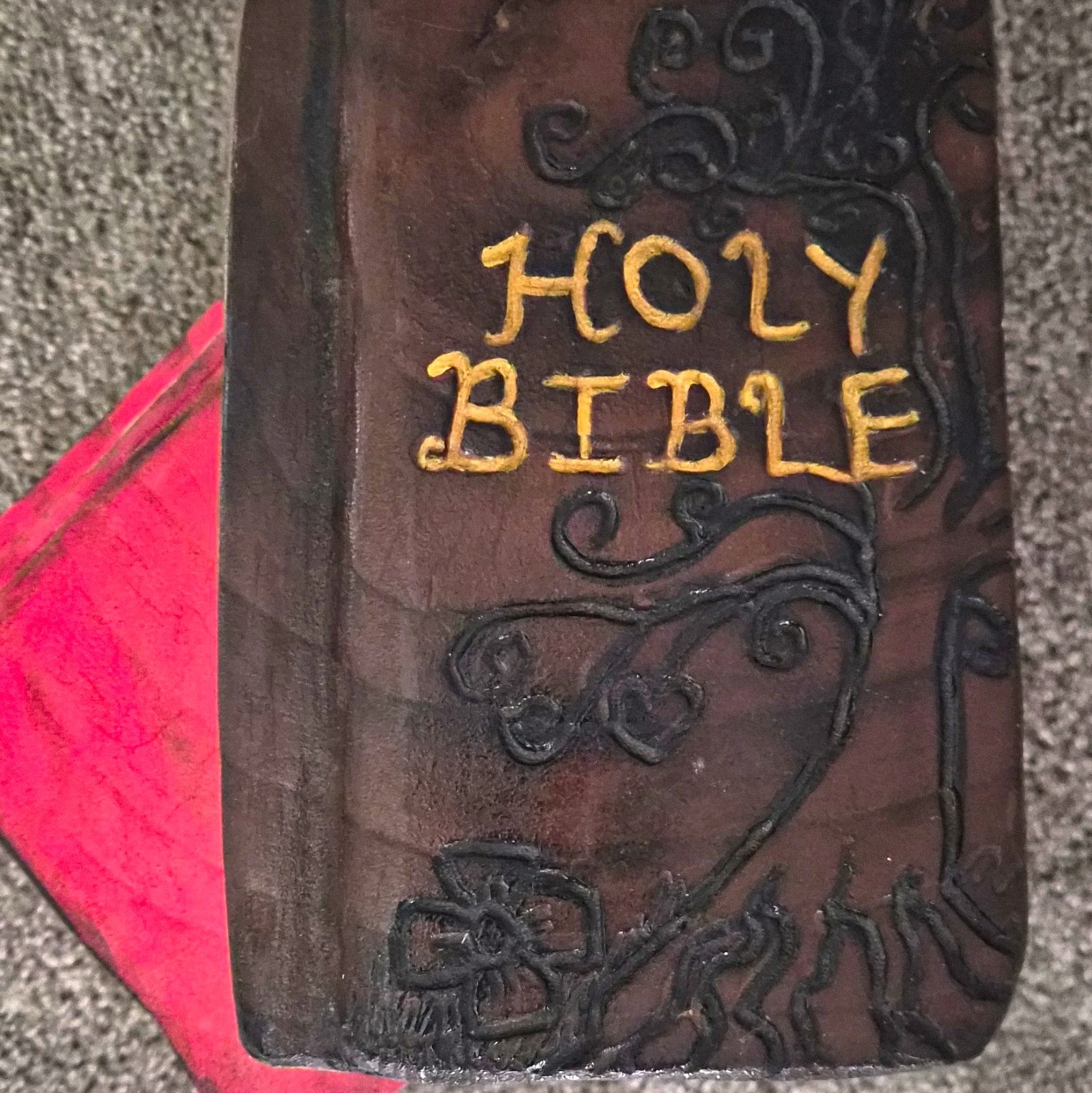 Decorative Hand Carved  HOLY BIBLE Book Stack  Home Decor